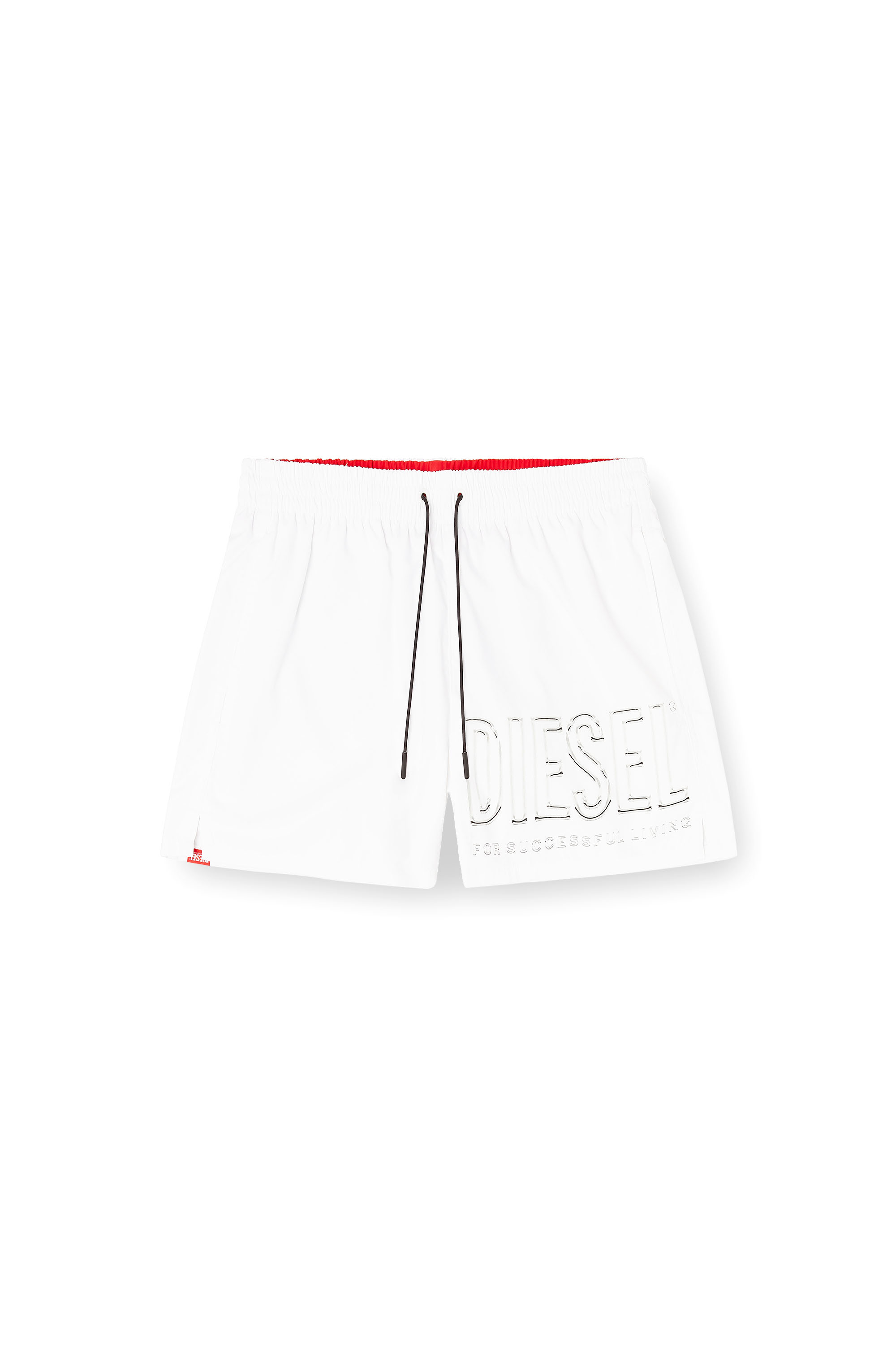 Diesel - OLYMPIC-34-D-CORE, Man's Mid-length swim shorts with outline logo in White - 3