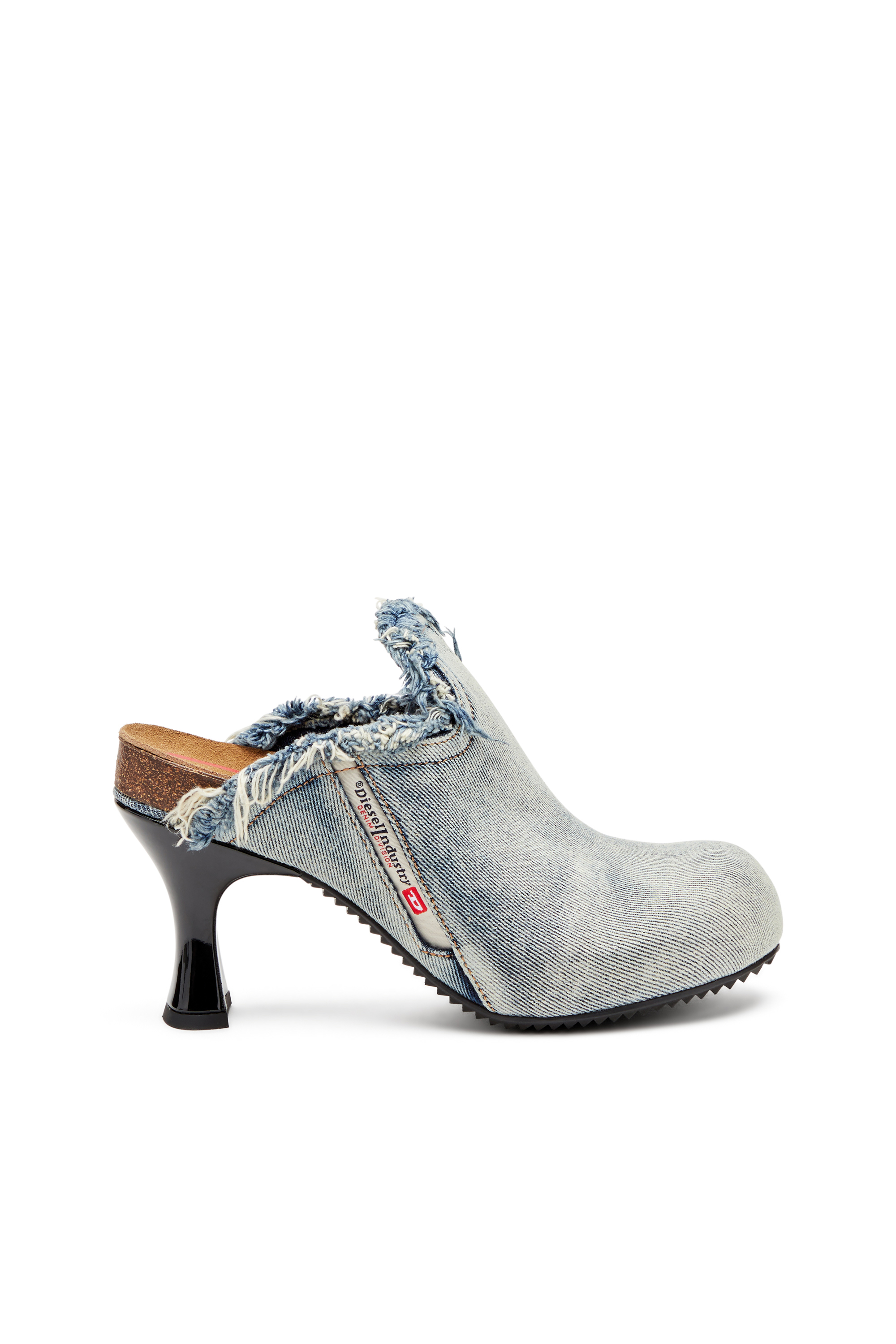 Diesel - D-WOODSTOCK ML W, Woman's Frayed denim mules in Light Blue - 2