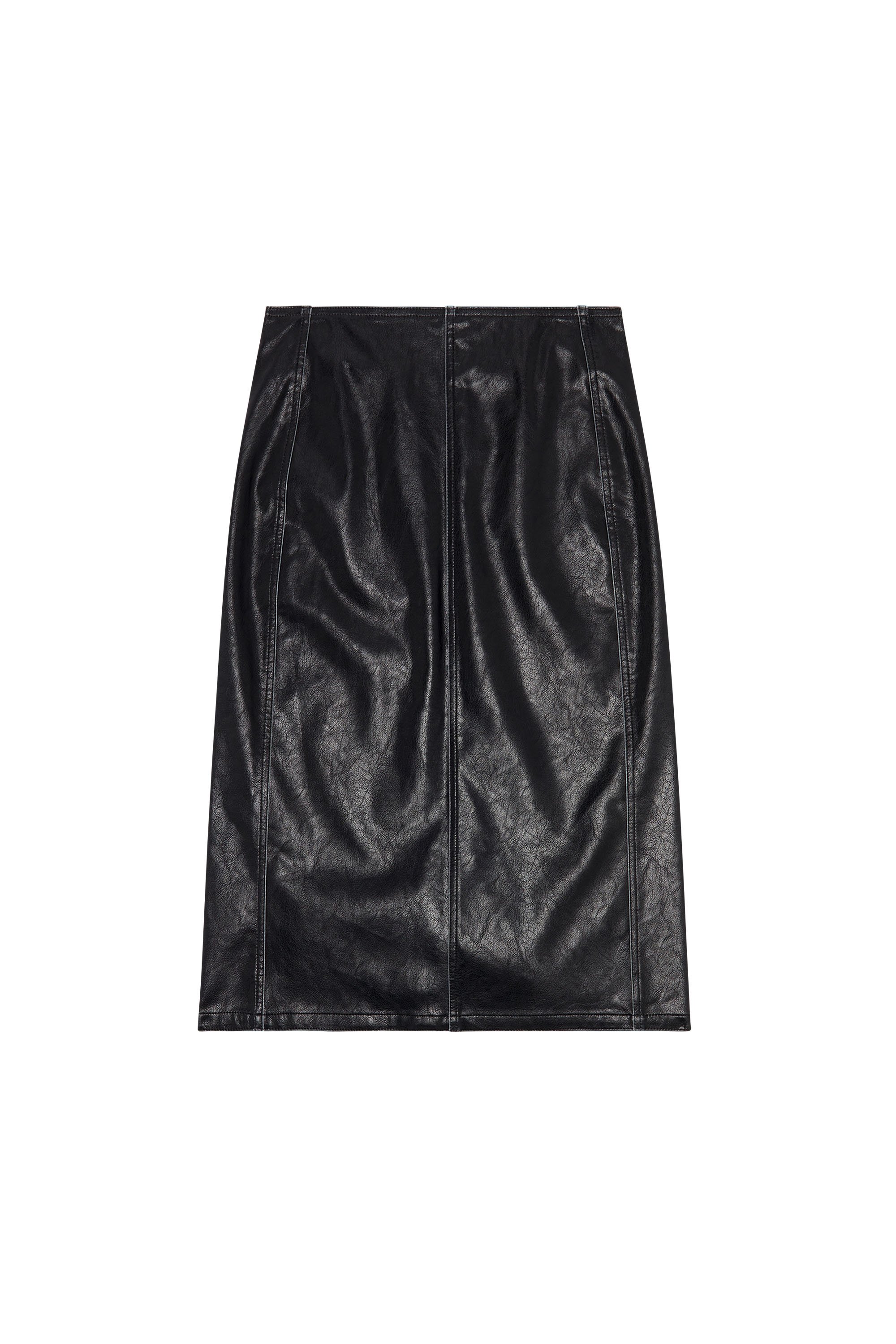 Diesel - O-TATEN, Woman Midi skirt in supple technical fabric in Black - Image 3