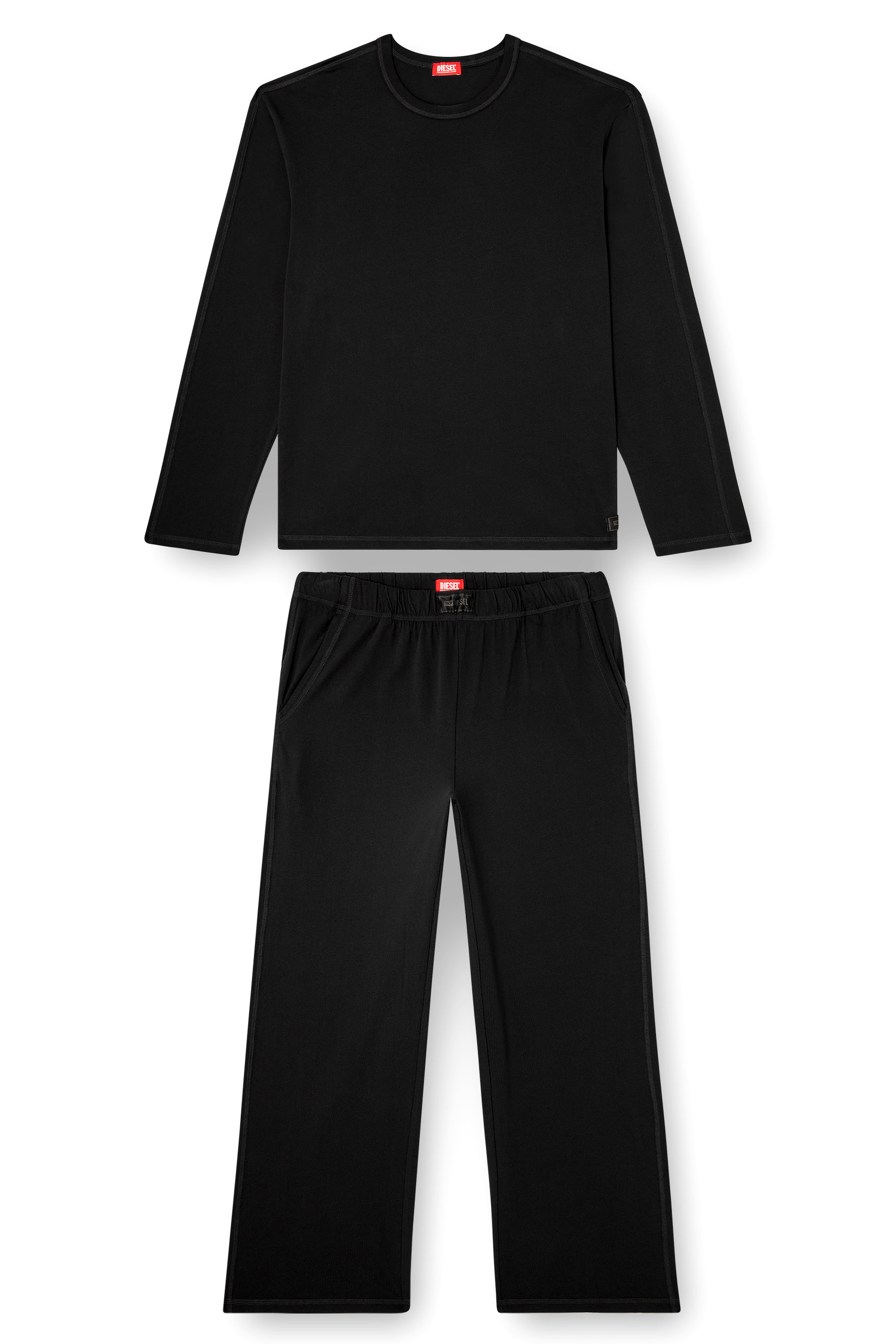 Diesel - SET-ADRIAN-UTLT, Man's Pyjamas in cotton jersey in Black - 2