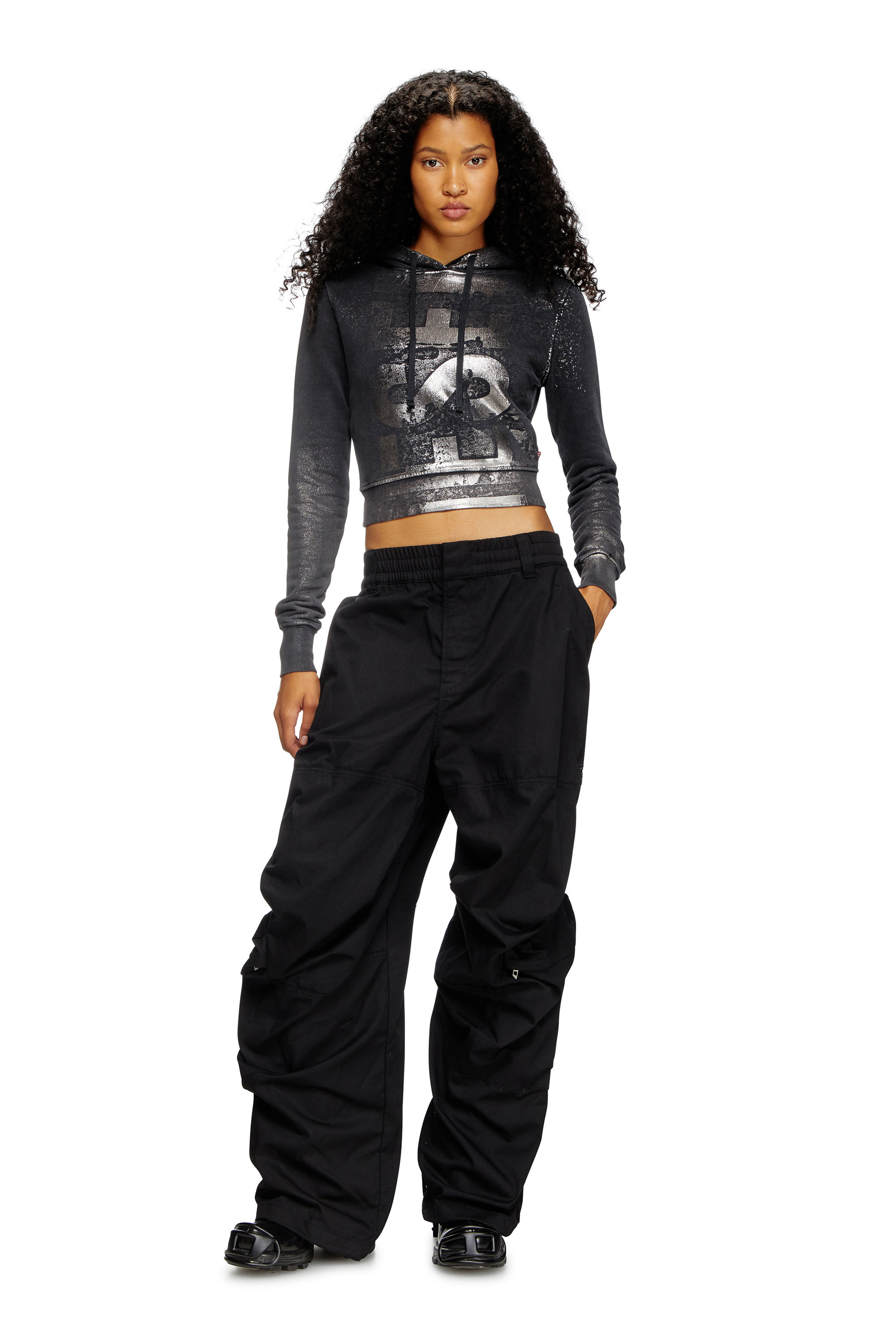 Diesel - P-ARNE-FEM-P2, Woman's Cargo pants in cotton twill in Black - 2