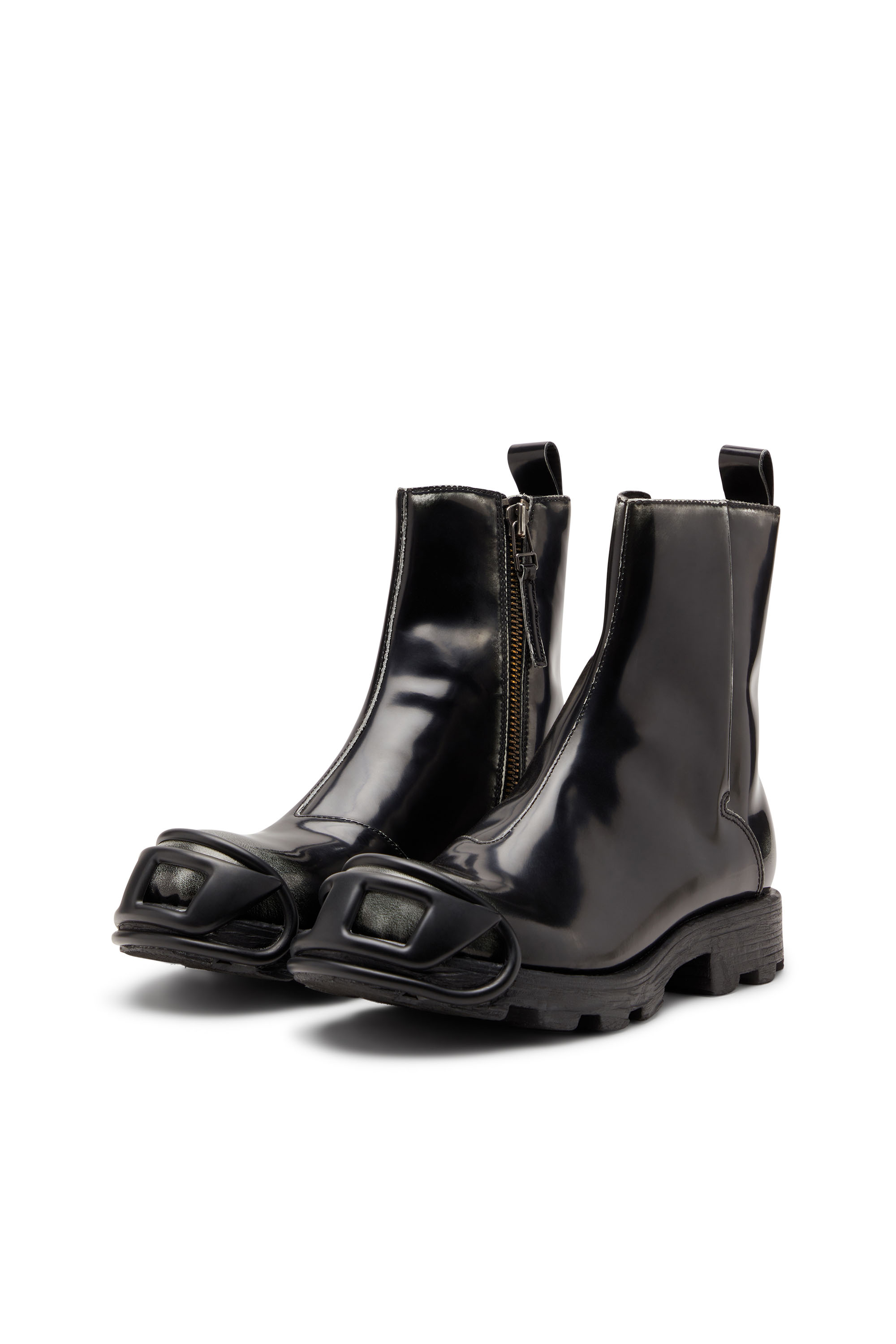 Diesel - D-HAMMER BT ZIP D, Man's D-Hammer - Leather boots with zipper in Black - 8