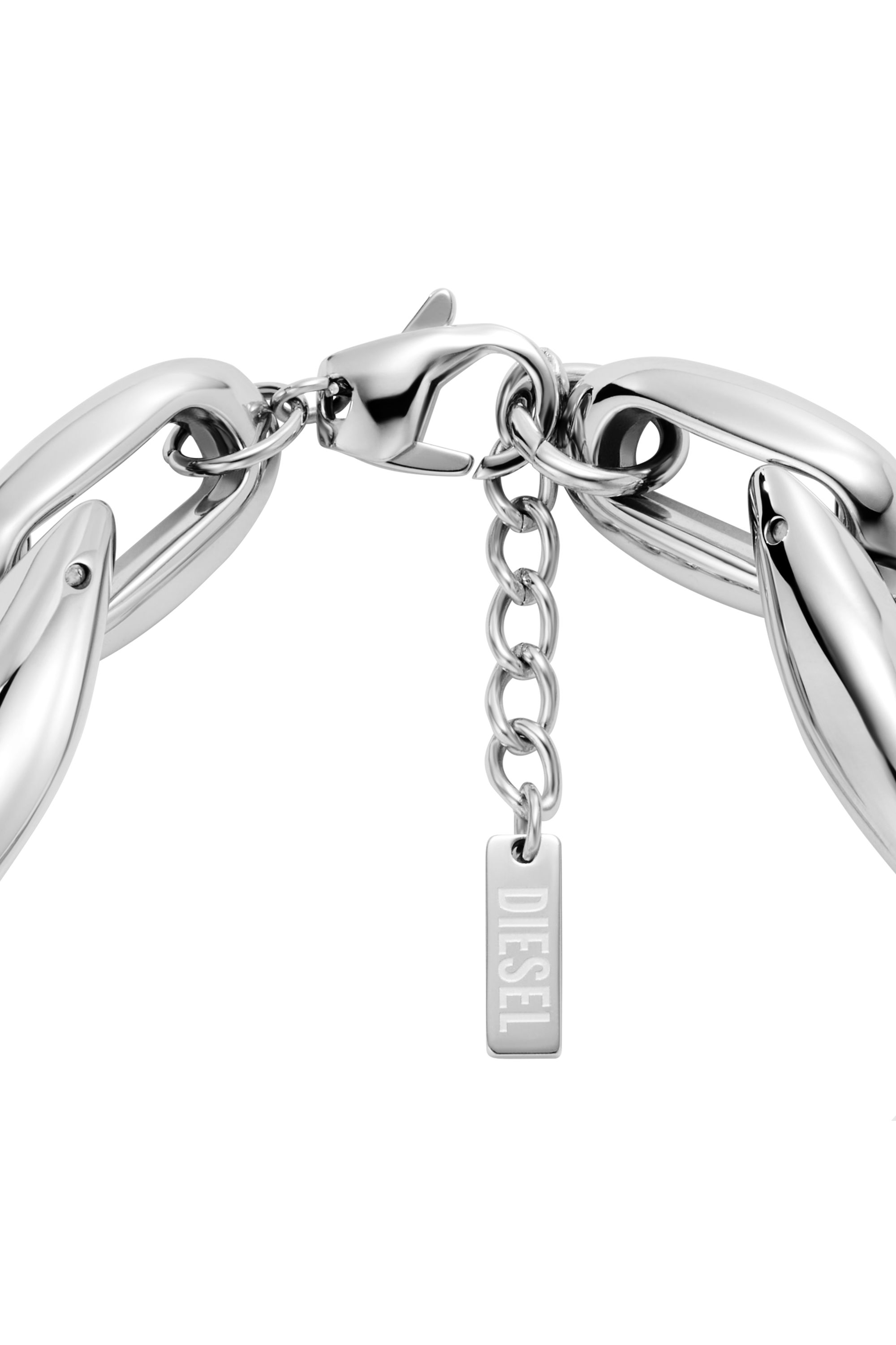 Diesel - DX1617040, Unisex's Stainless Steel and Silicone Metamorph Chain Bracelet in Silver - 2