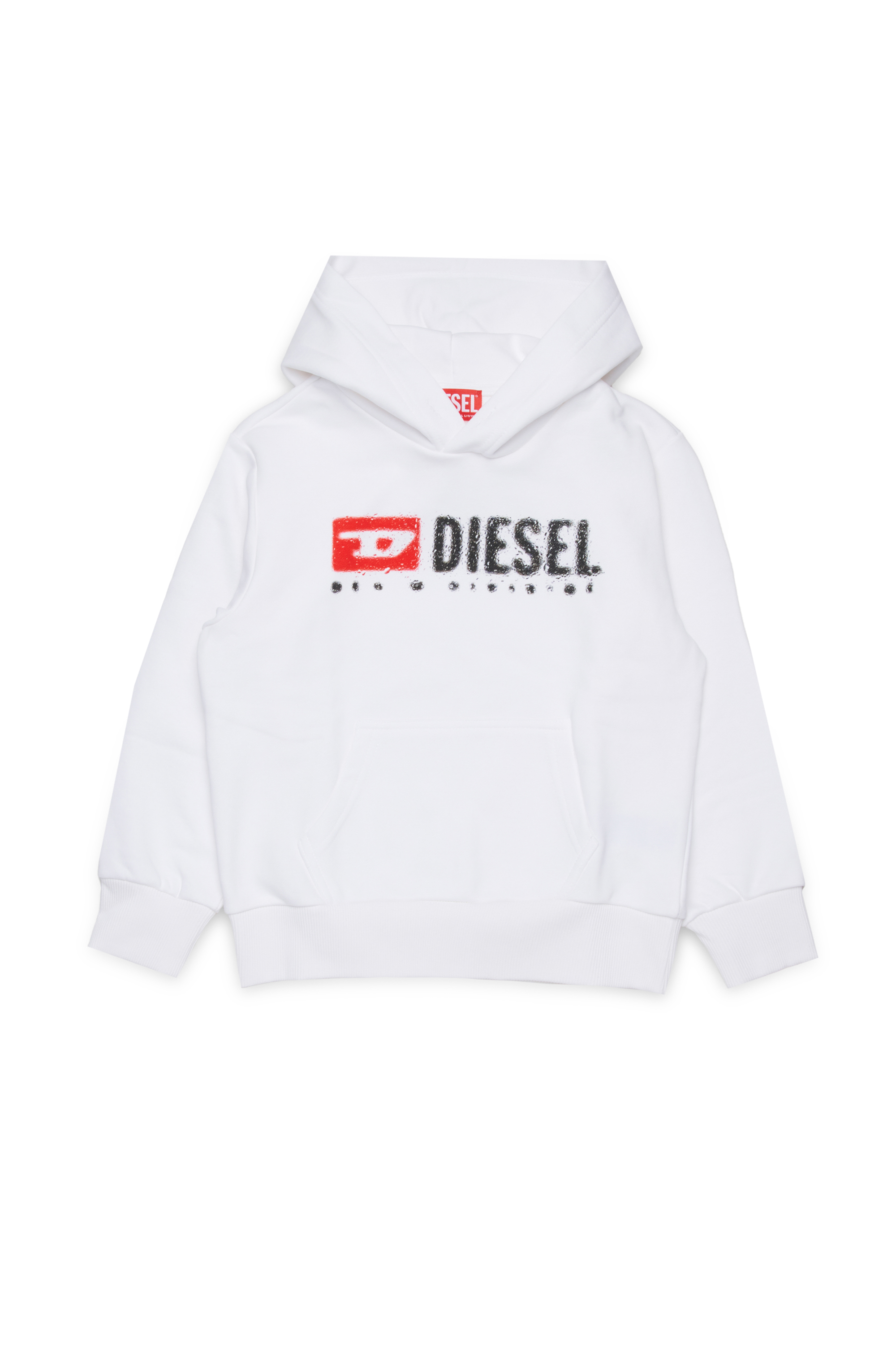 Diesel - SDROPSHOOD OVER, Man's Cotton sweatshirt with logo print in White - 1