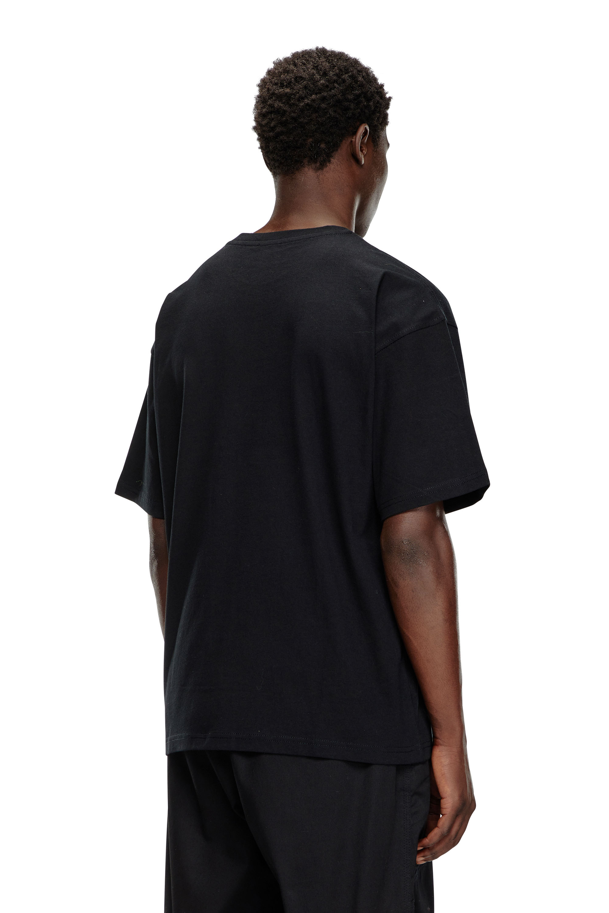 Diesel - T-BOXT-LAB, Man's T-shirt with jacquard logo patch in Black - 4