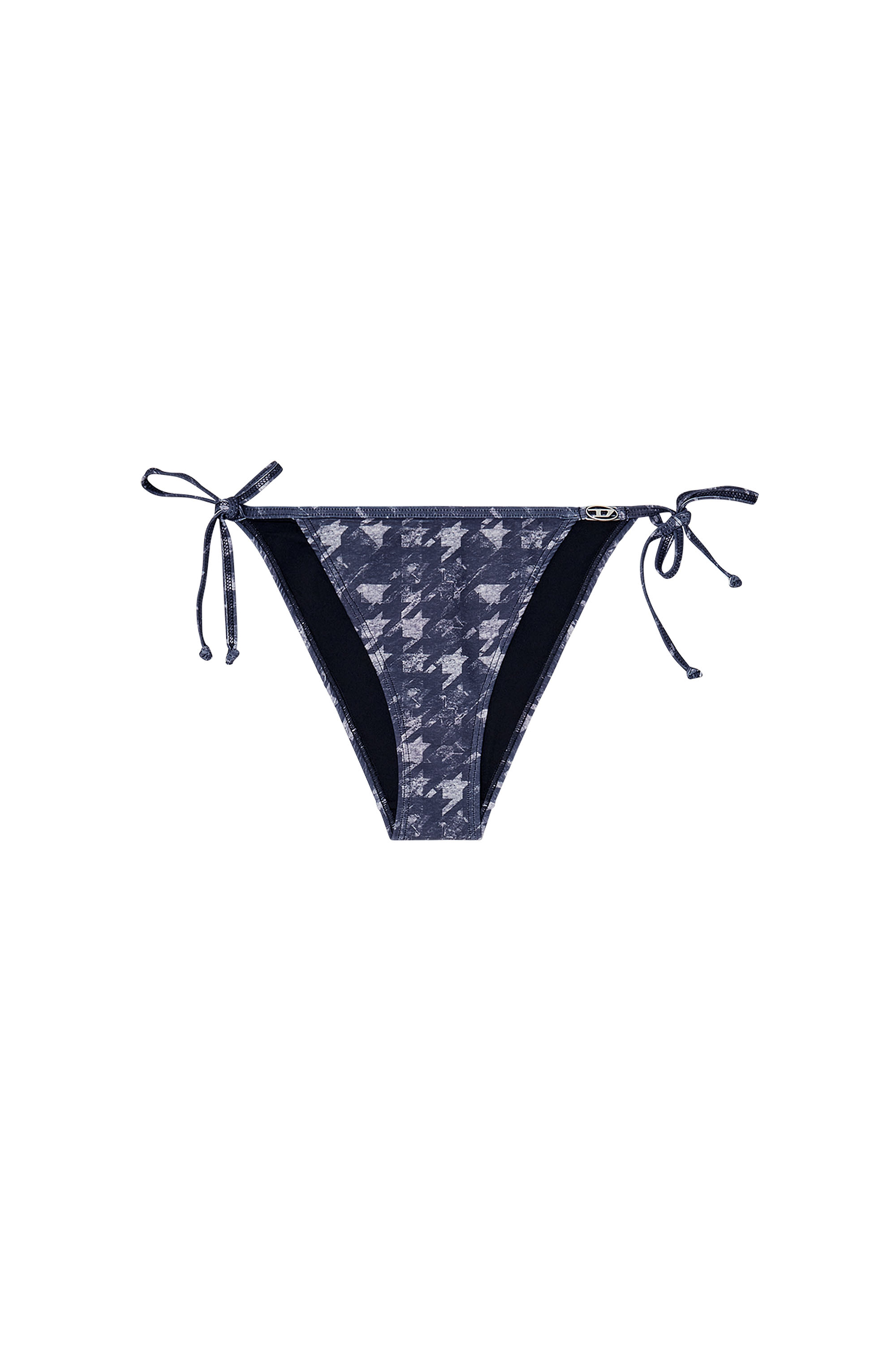 Diesel - BRIGITTES-DNM, Woman's Houndstooth bikini bottoms with side ties in Dark Blue - 3