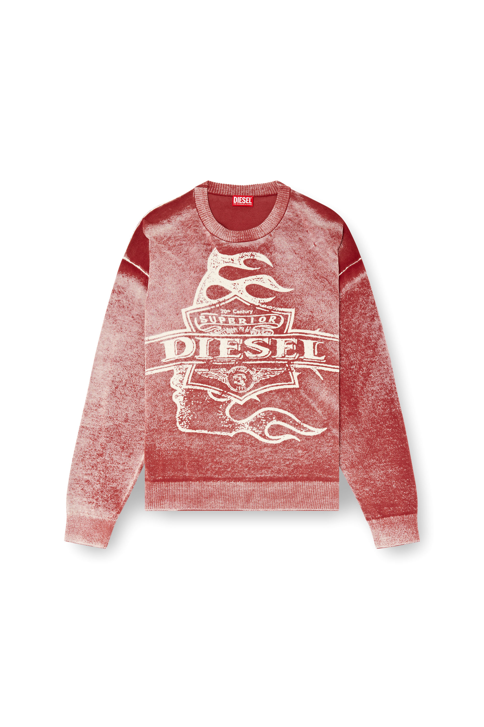 Diesel - K-BELEZ, Man's Reverse-print logo jumper in Red - 3