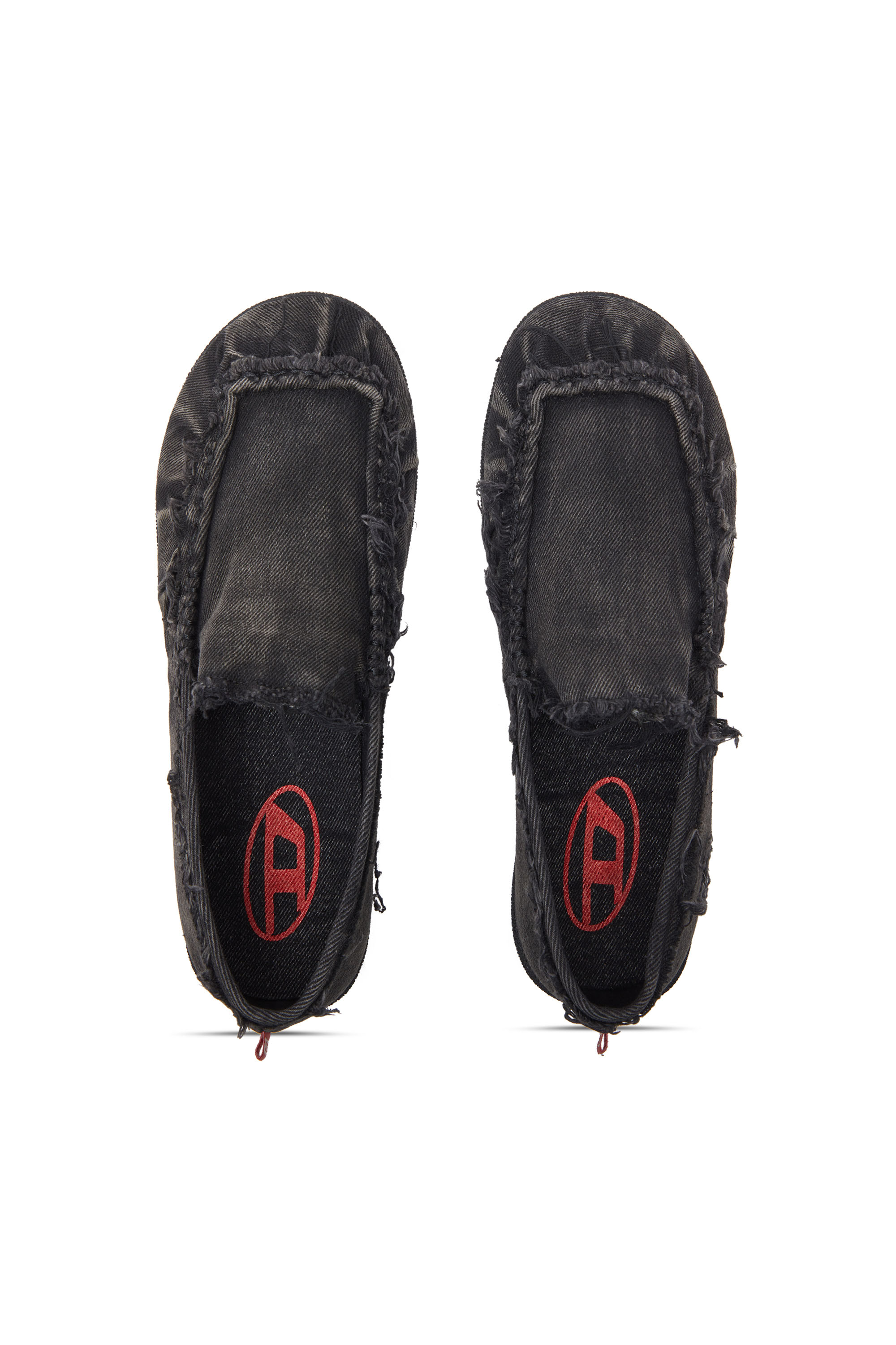 D-SHOCK MOC, Black Diesel - D-SHOCK MOC, Man's D-Shock-Distressed denim loafers in Black - 5