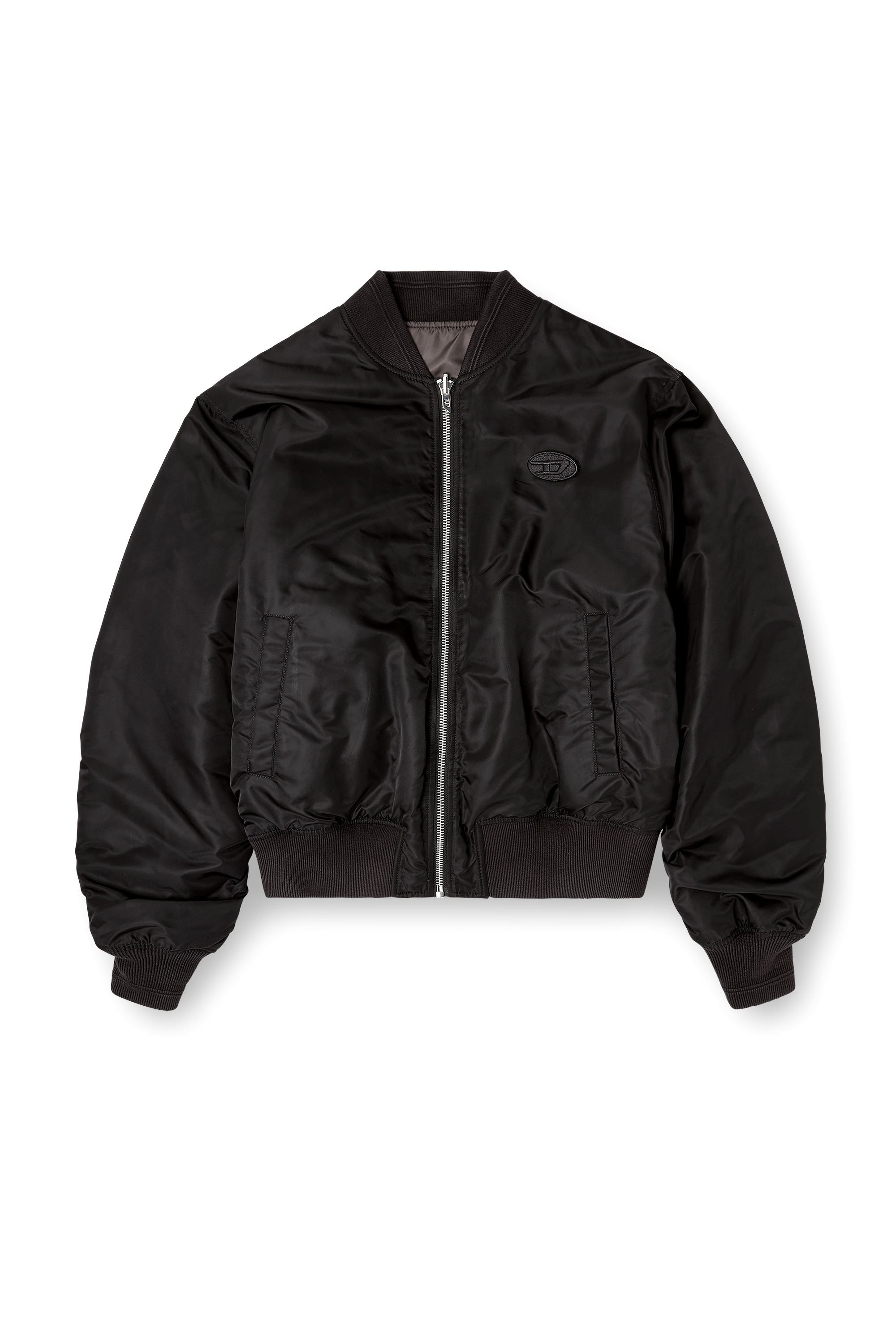 Diesel - W-TYPE-D1, Man's Padded bomber jacket with Oval D embroidery in Black - 4