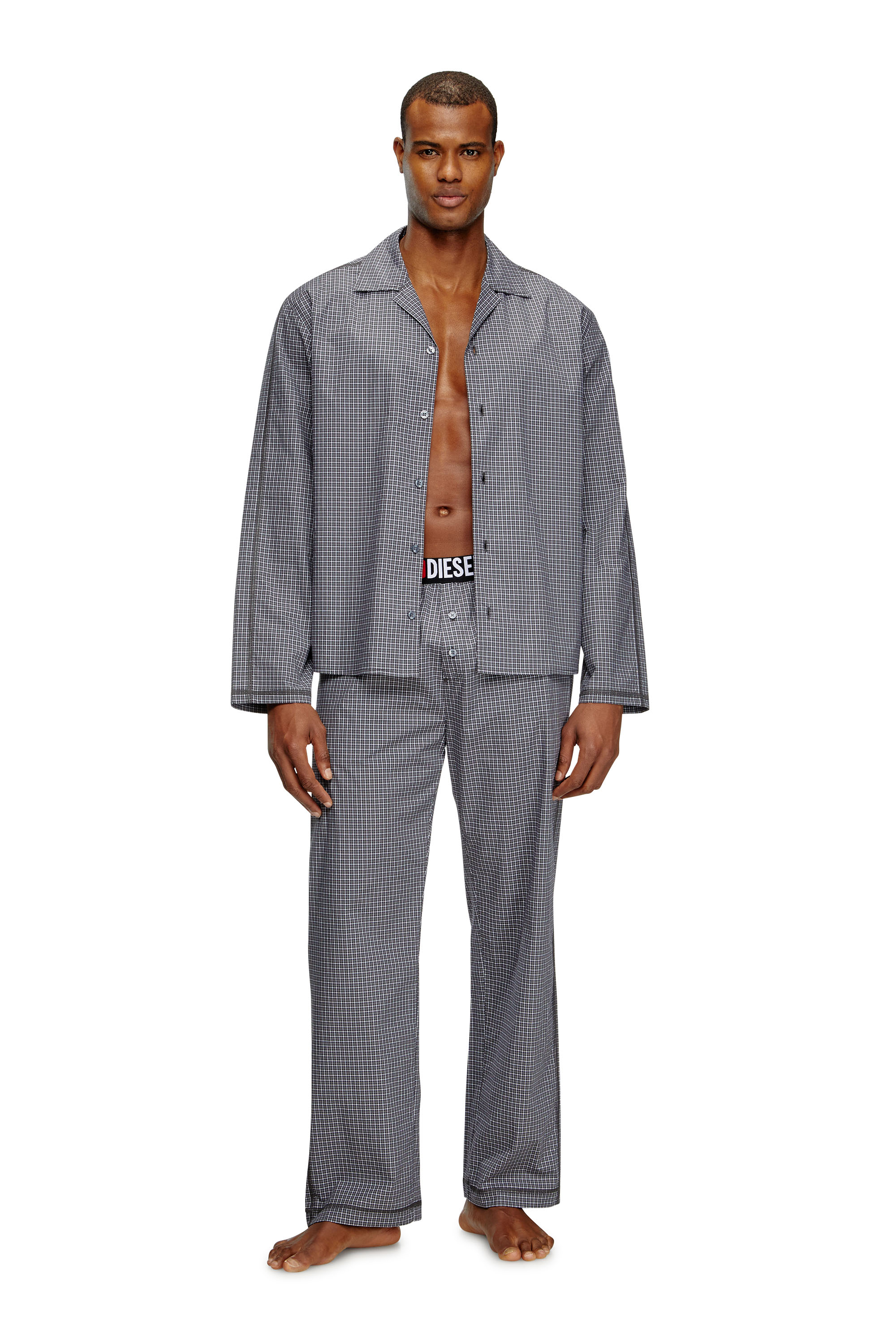 Diesel - SET-PAUL-D-CORE, Man's Pyjamas in check cotton in Grey - 1