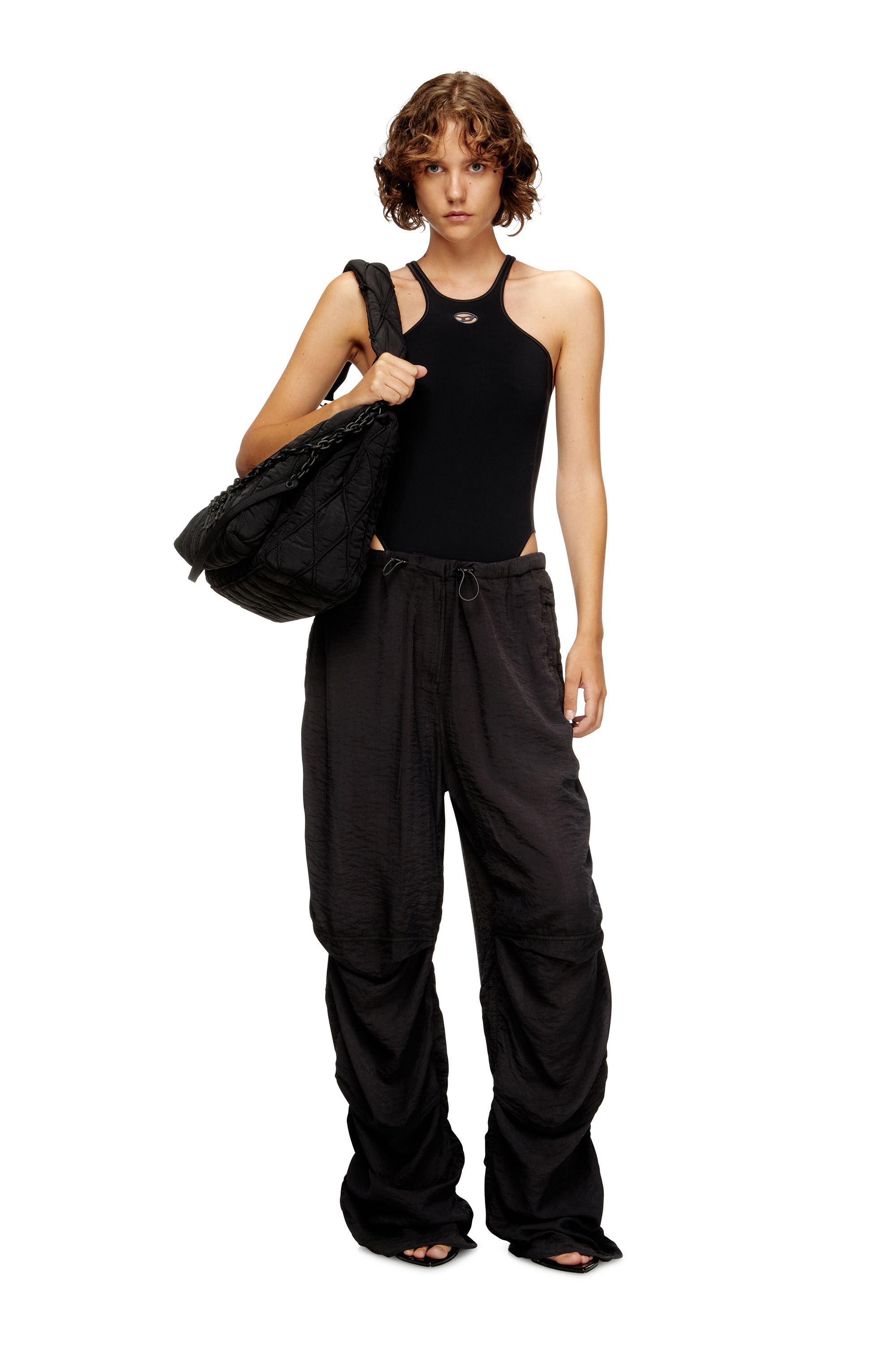 Diesel - CHRISTIE-UTLT, Woman's Stretch bodysuit with Oval D detail in Black - 4