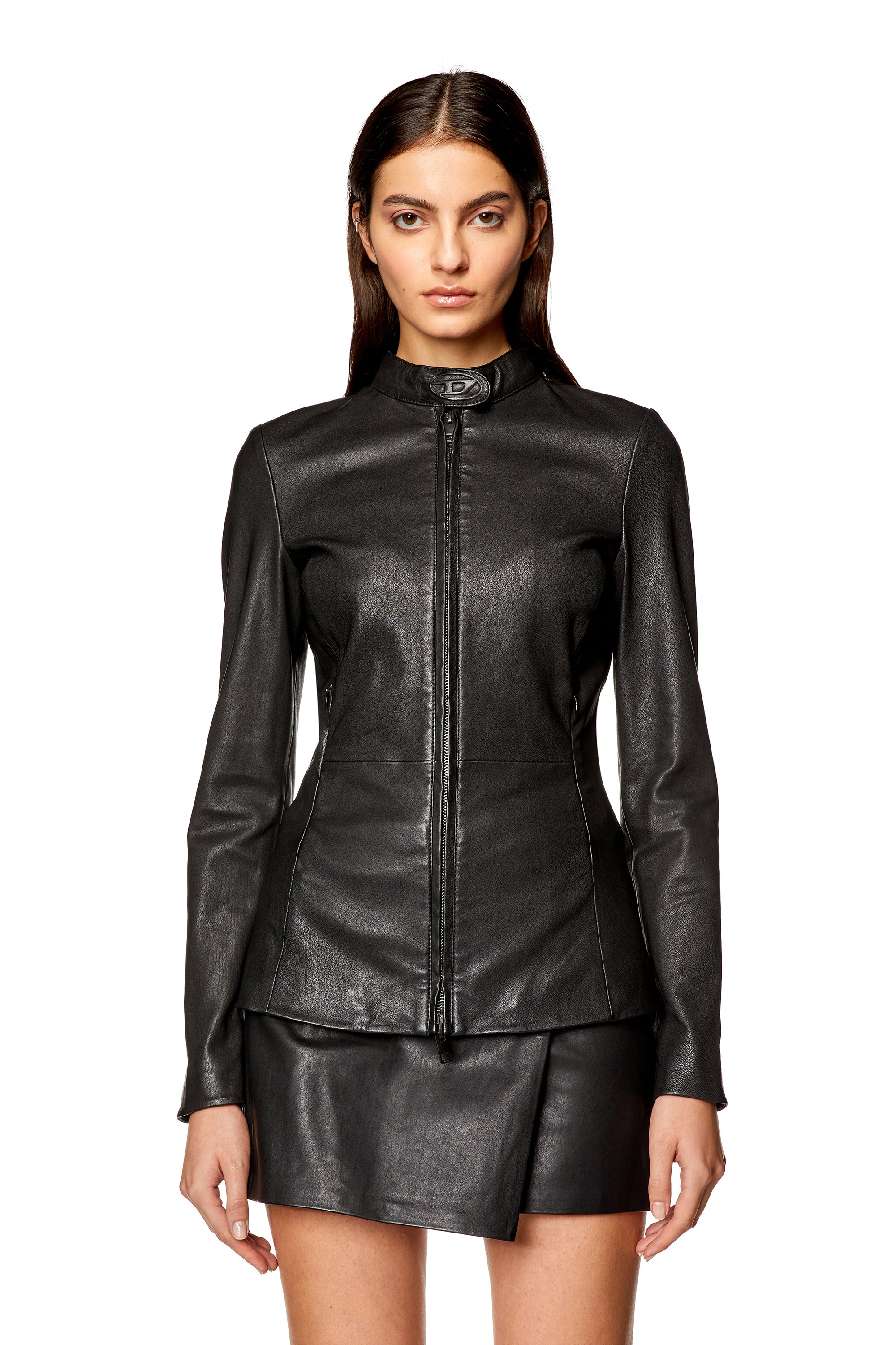Diesel - L-SORY-N1, Woman Stretch-leather jacket in Black - Image 6