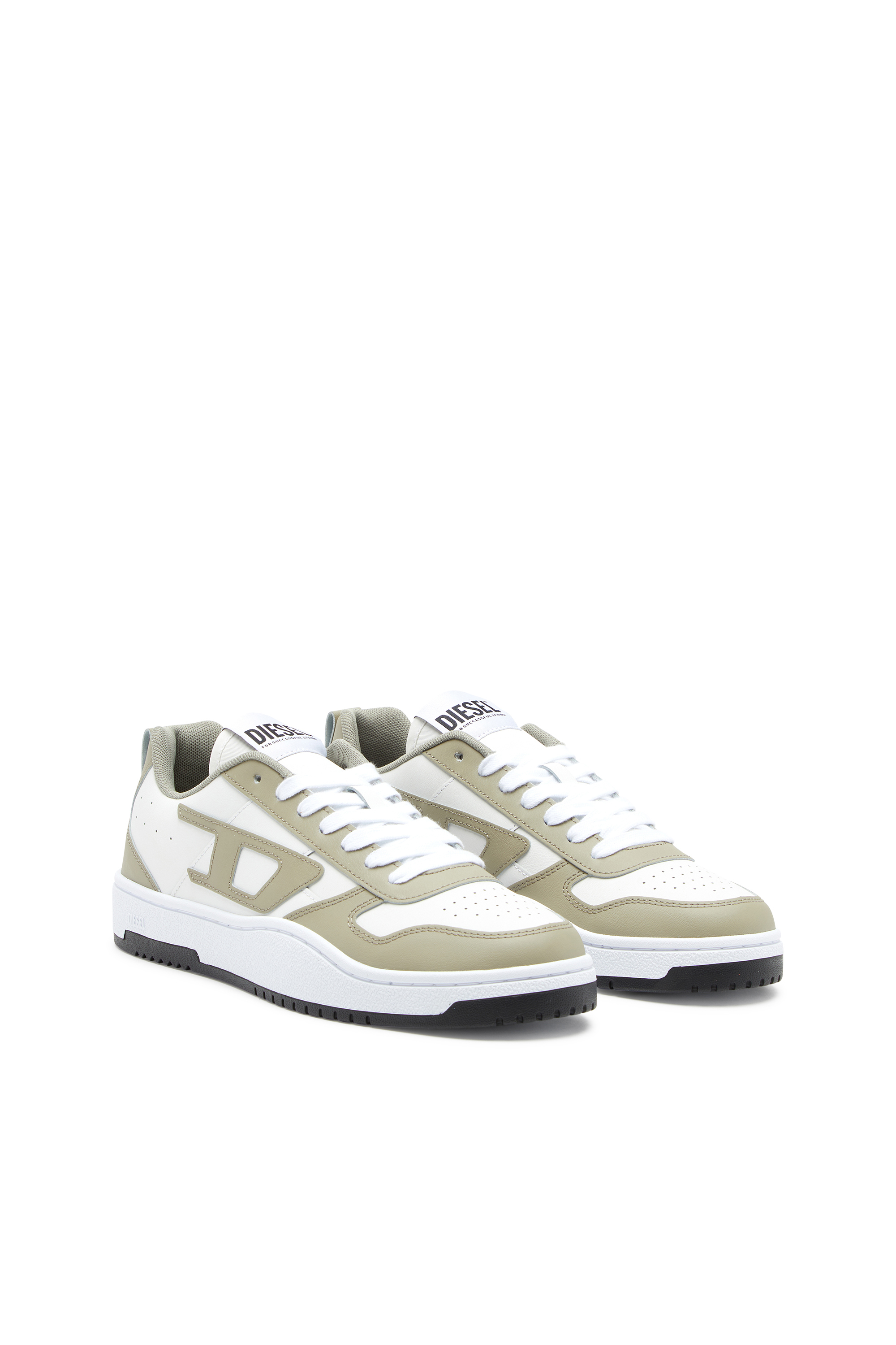 Diesel - S-UKIYO V2 LOW, Man's S-Ukiyo Low-Low-top sneakers in leather and nylon in White/Green - 2