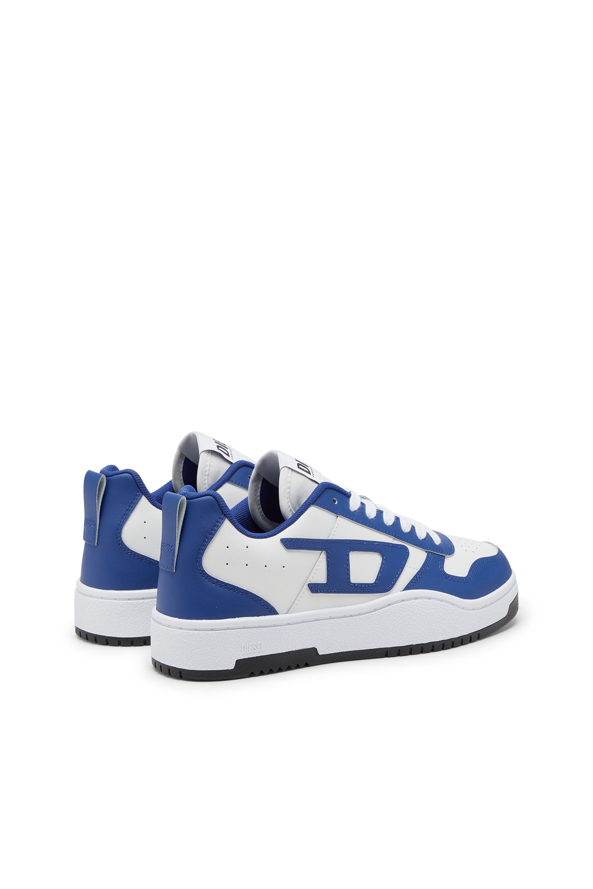 Diesel - S-UKIYO V2 LOW, Man's S-Ukiyo Low-Low-top sneakers in leather and nylon in White/Blue - 3