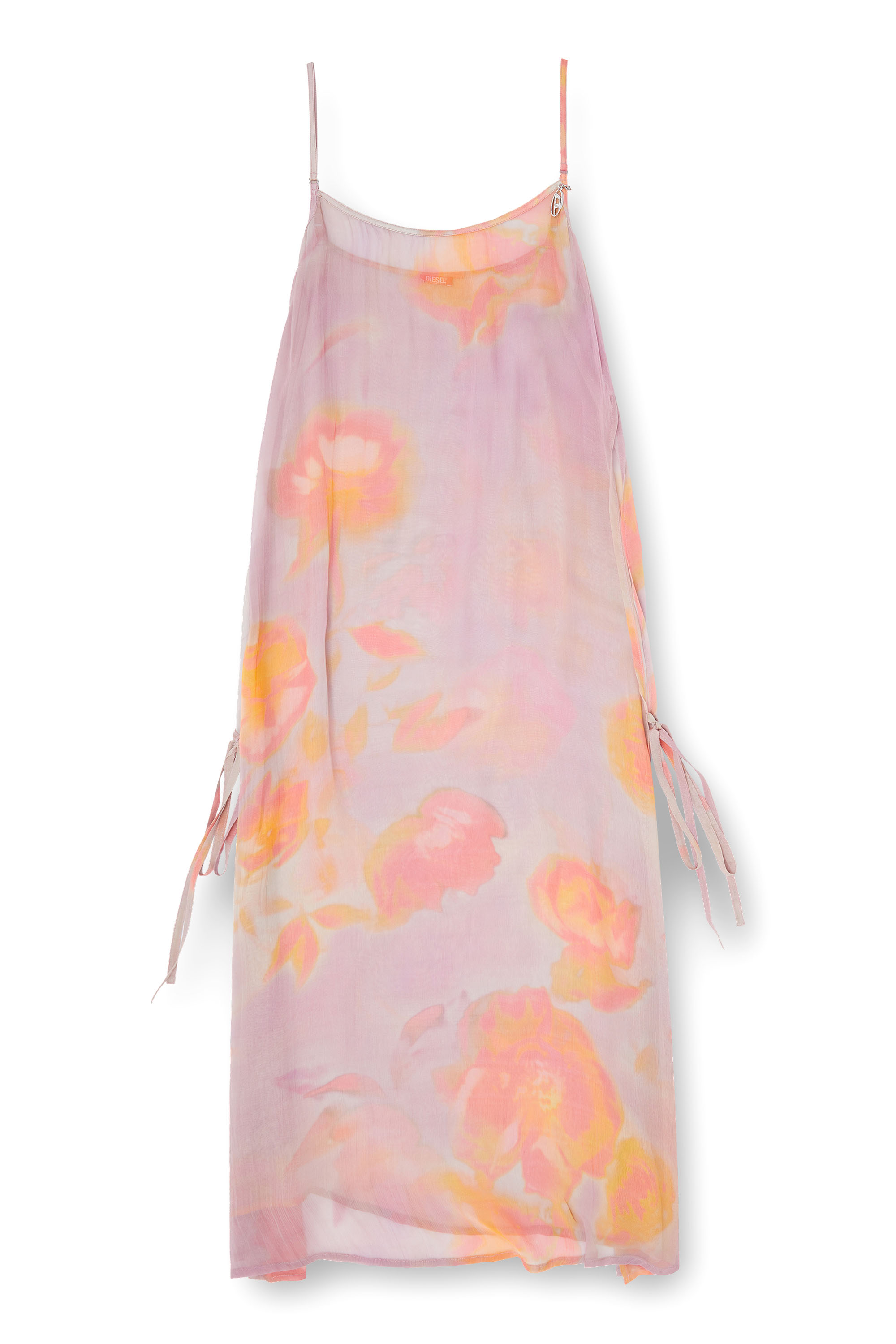 Diesel - VANYA-UTLT, Woman's Beach cover-up dress in floral chiffon in null - 3