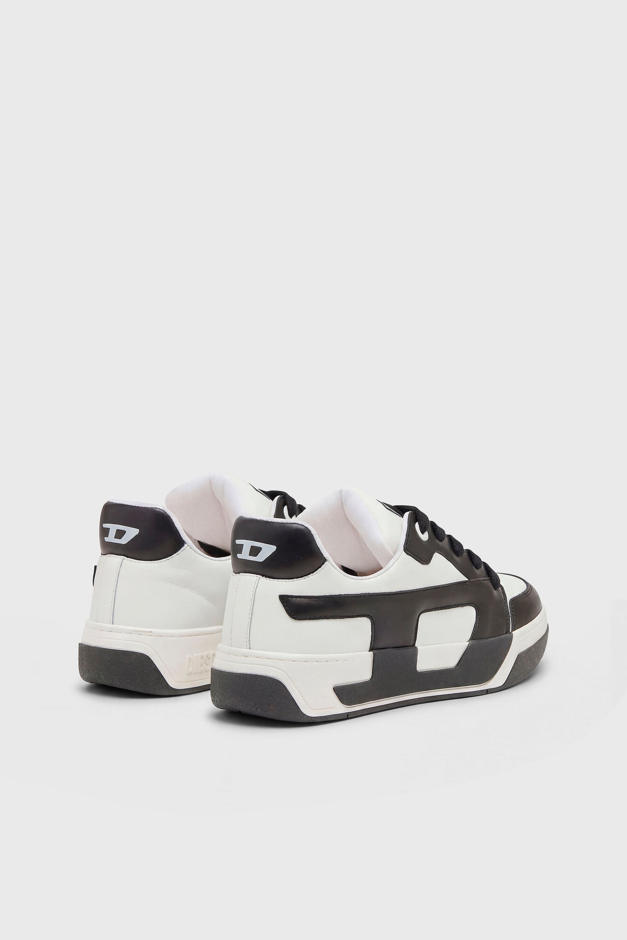 Diesel - S-D-OLLIE LOW, Man's D-Ollie-Sneakers in colour-block leather in White/Black - 3
