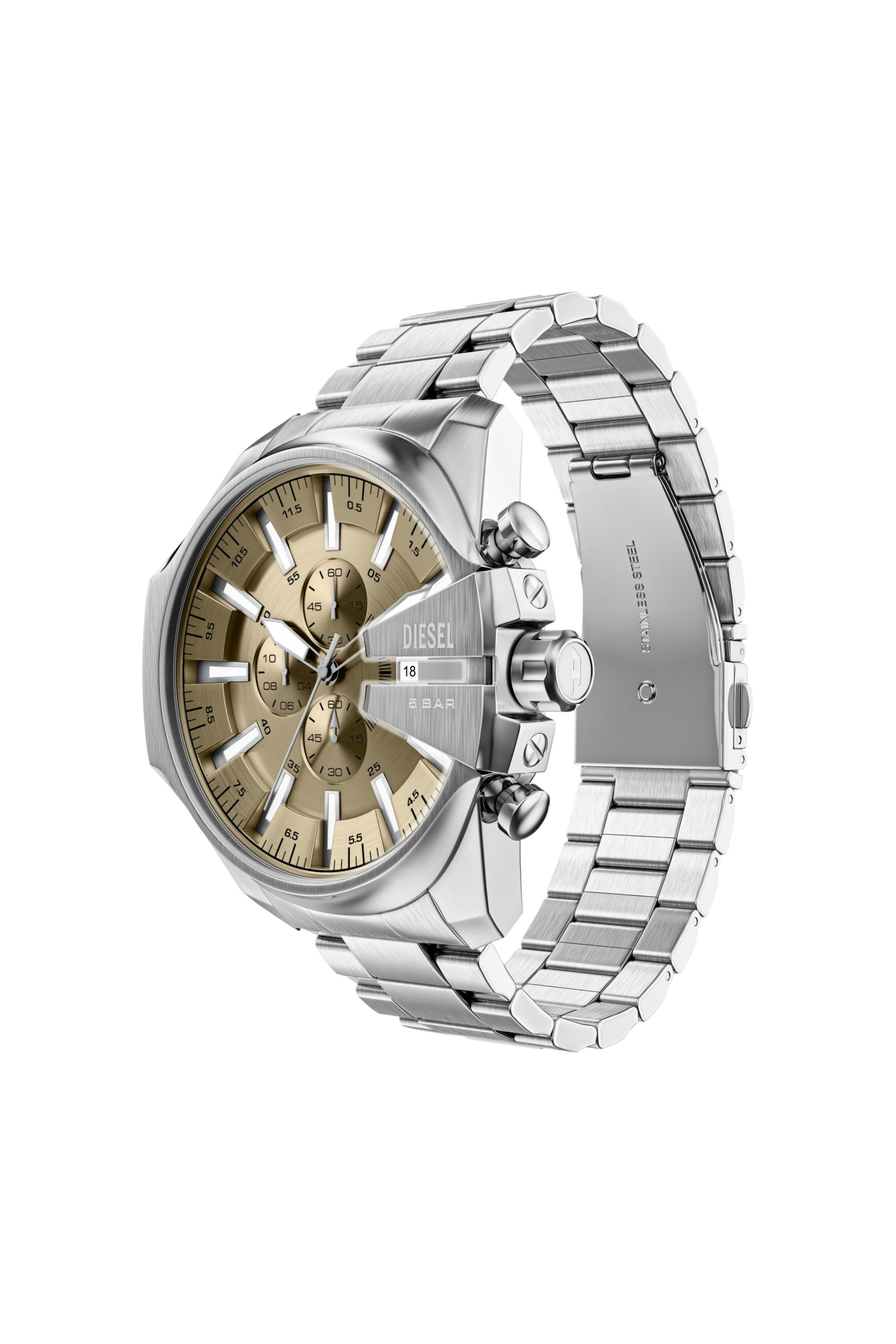 Diesel - DZ4702 WATCH, Man's Mega Chief Slim Chronograph Stainless Steel Watch in Silver - 2