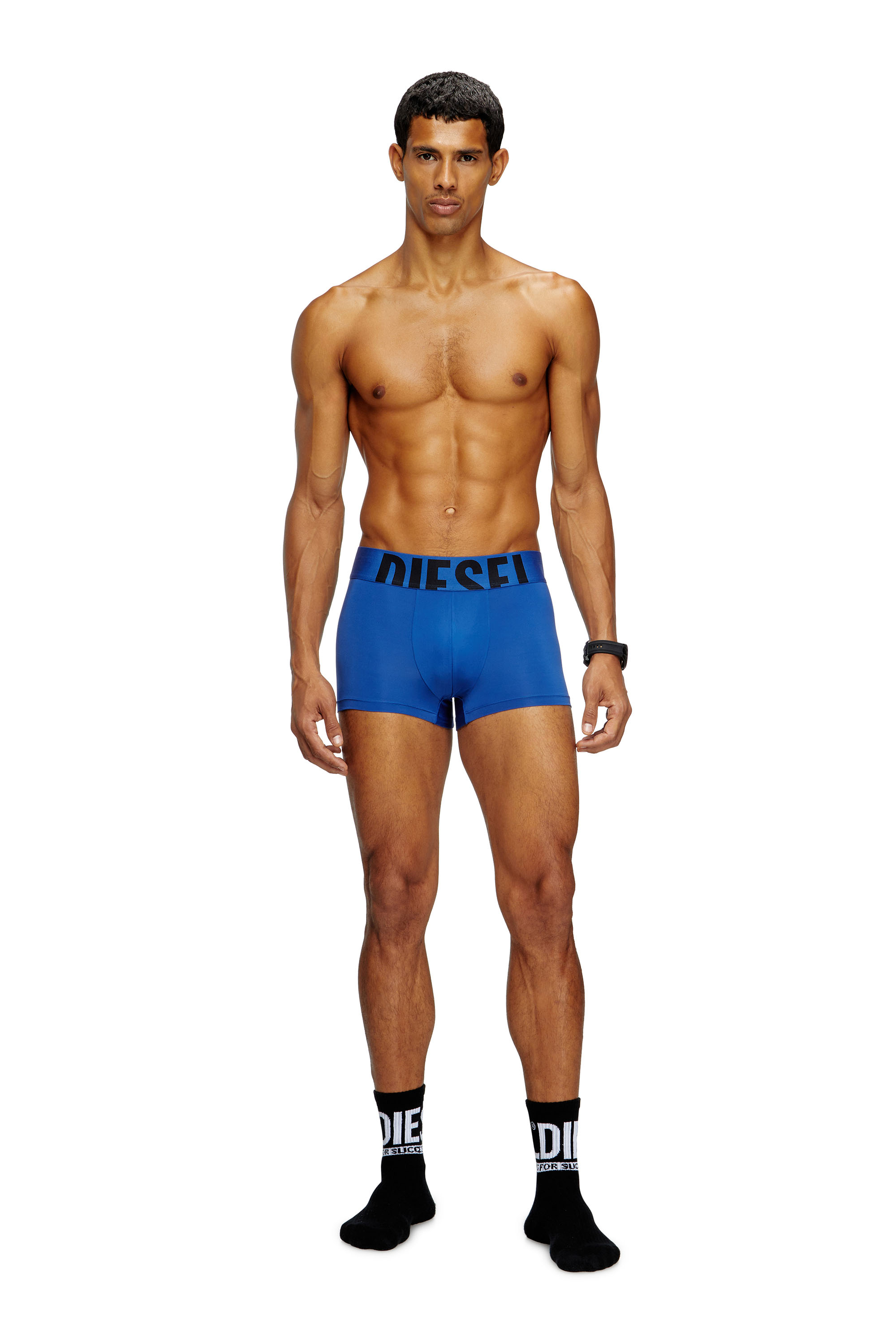 Diesel - DAMIEN-D-POP-55, Man's Boxer briefs with cut-off logo in Blue - 1