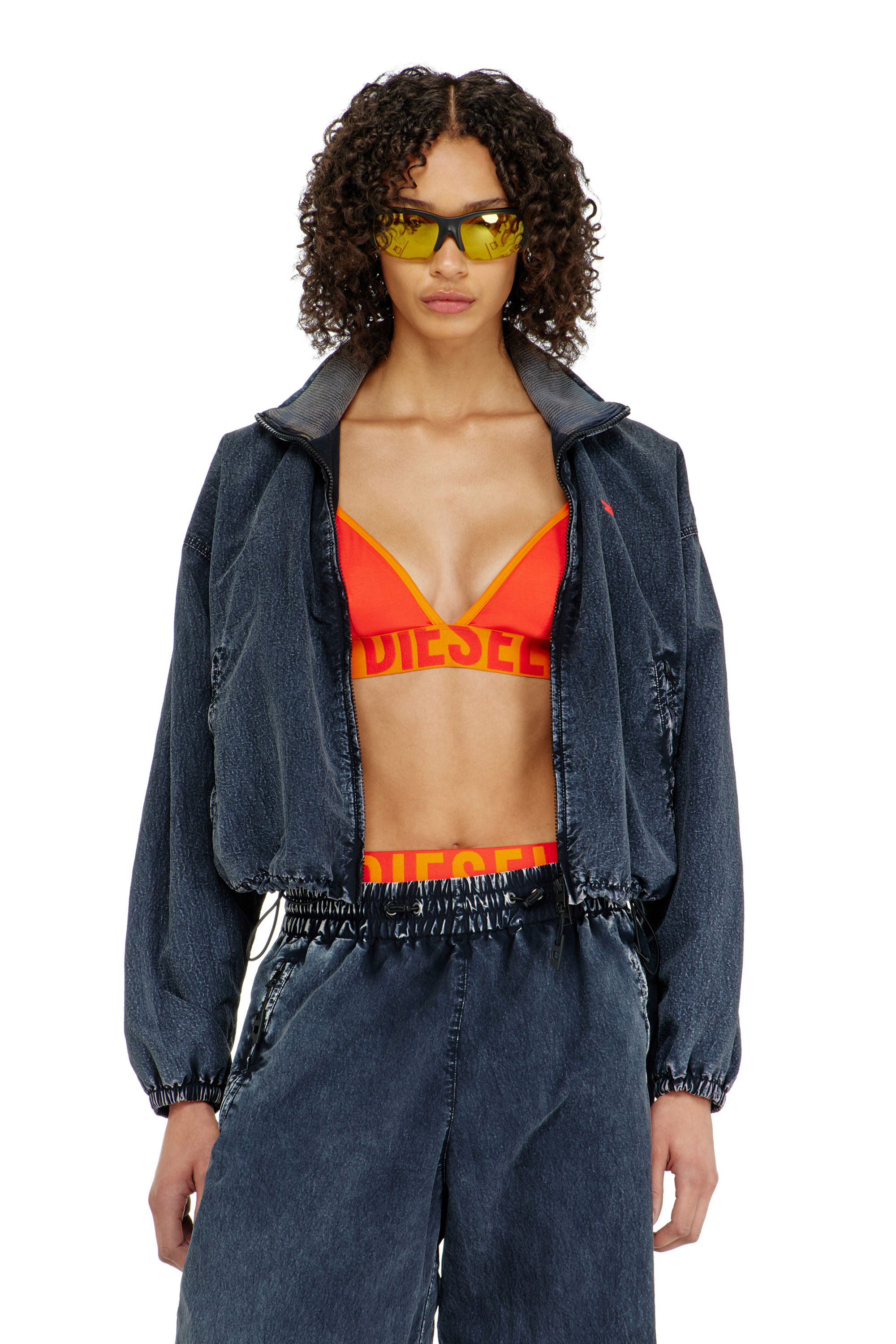 Diesel - CORA-D-POP, Woman's Triangle bra in bicolour cotton in Orange - 1