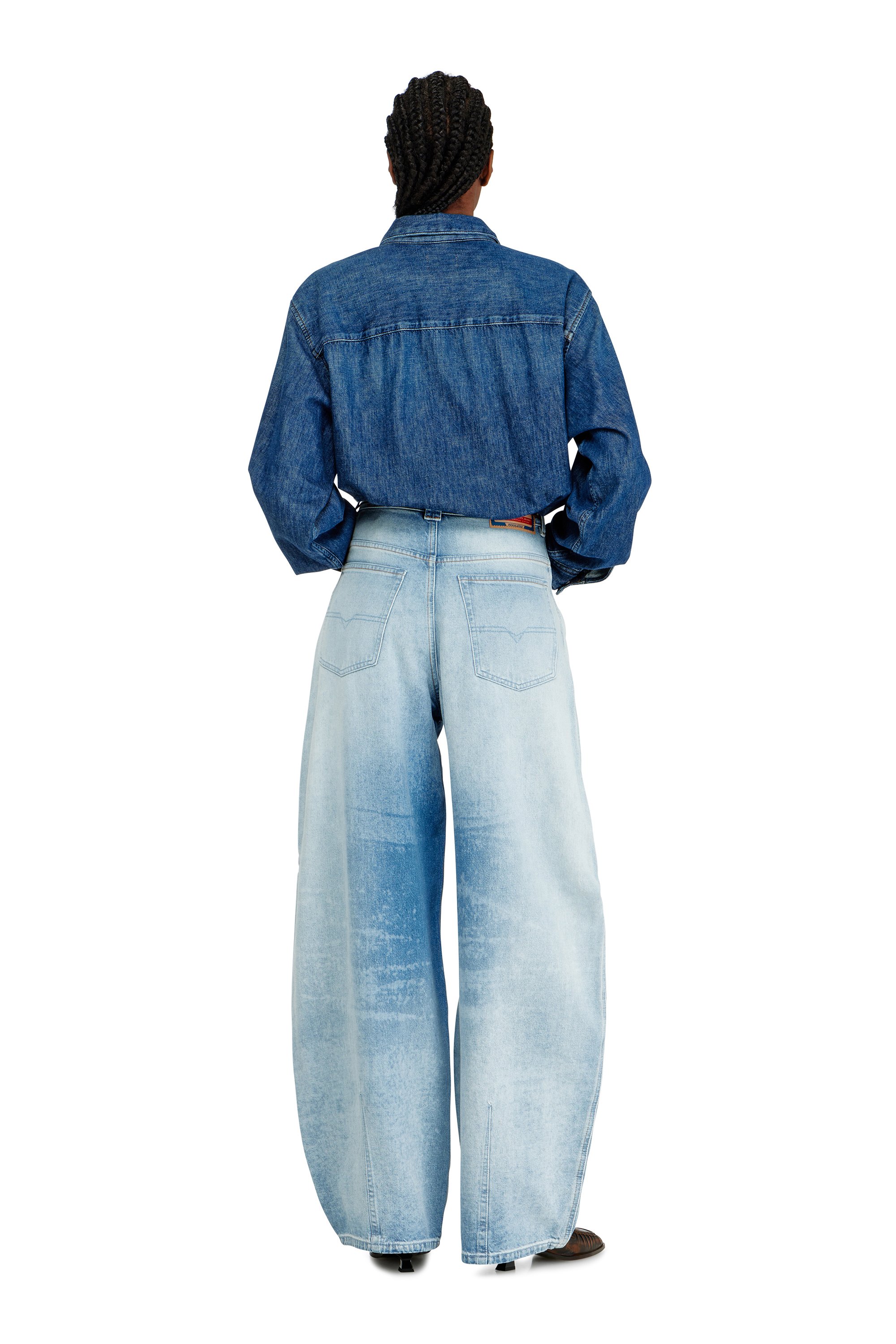 Diesel - Woman's Relaxed Jeans 1987 D-Khelz 007EE, Light Blue - 3