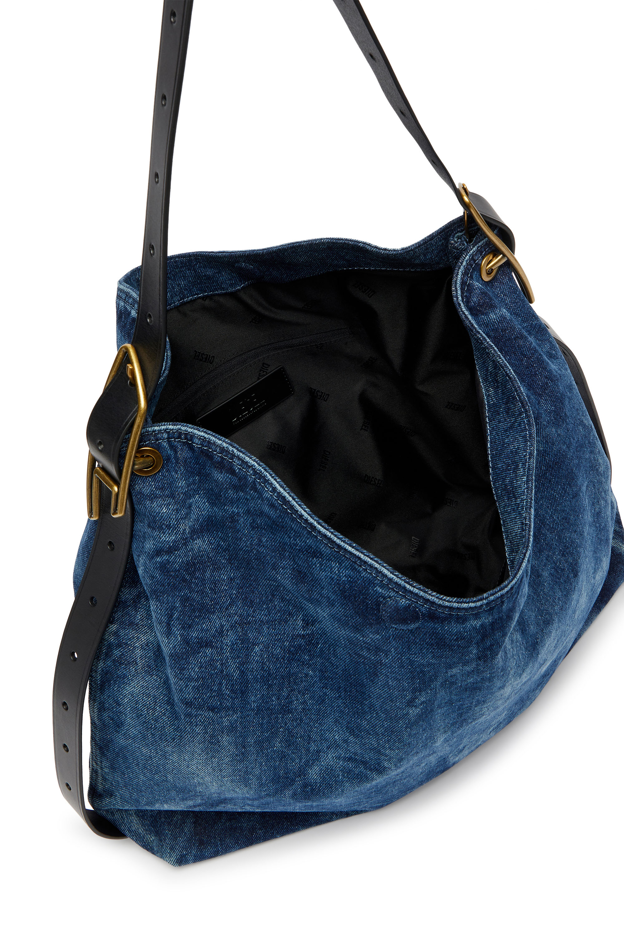 Diesel - D-LINE HOBO, Woman's D-Line-Denim hobo bag in Medium blue - 4