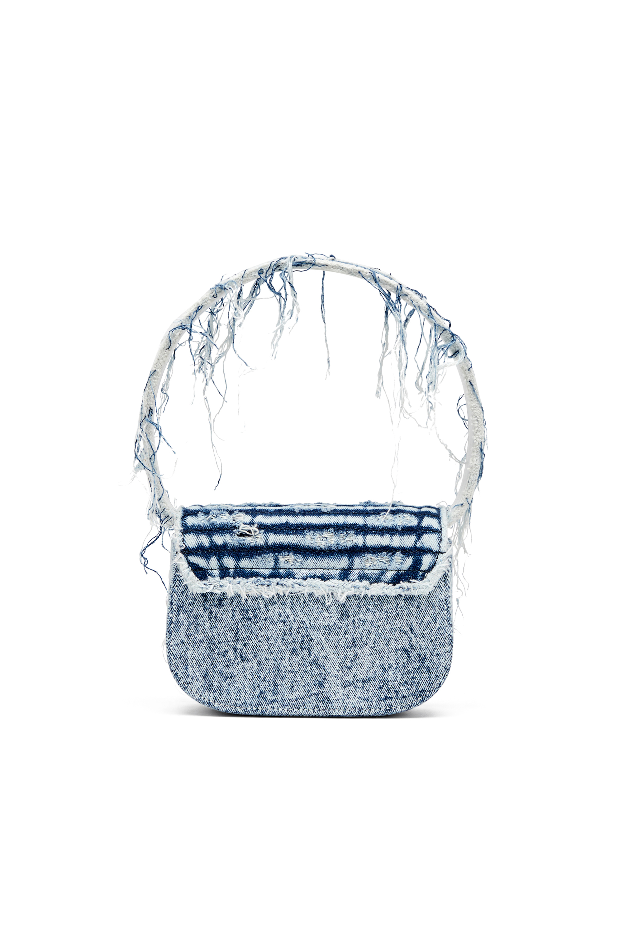 Diesel - 1DR, Woman's Iconic shoulder bag in frayed denim in Blue - 2