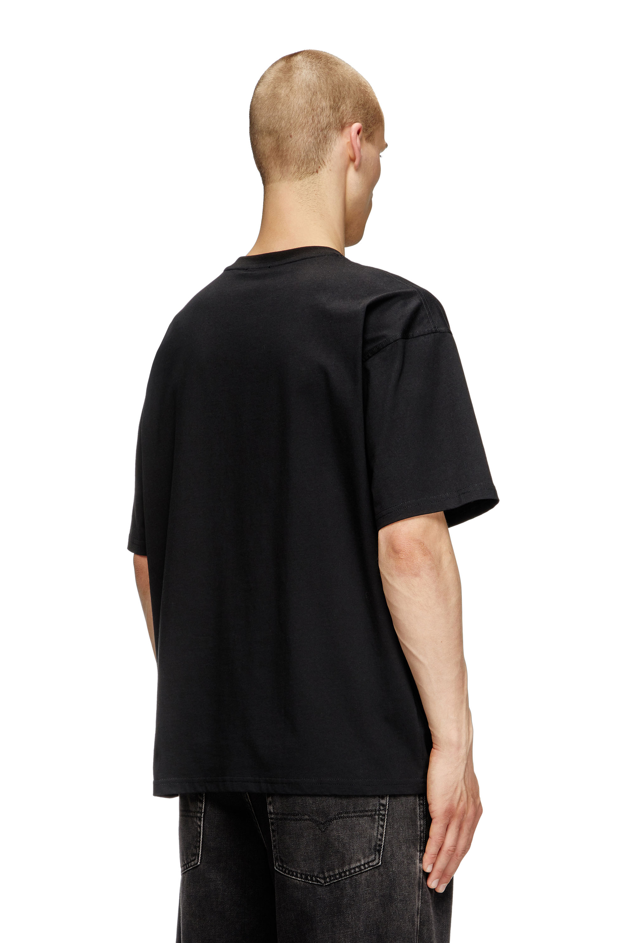 Diesel - T-BOXT-OD, Unisex's T-shirt with embroidered Oval D in Black - 4