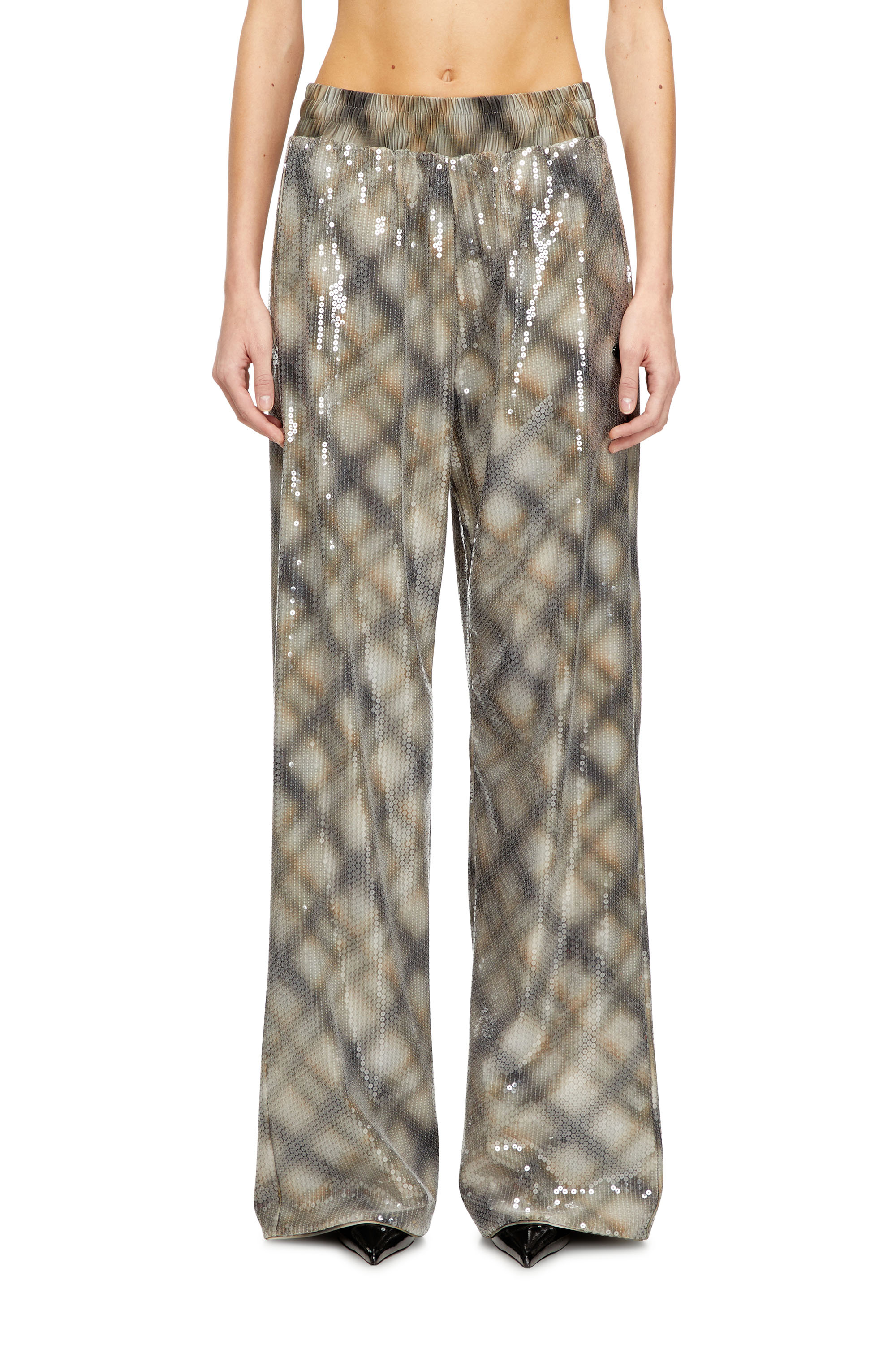 Diesel - P-ERQUEEN, Woman's Sequined pants in with plaid design in null - 1