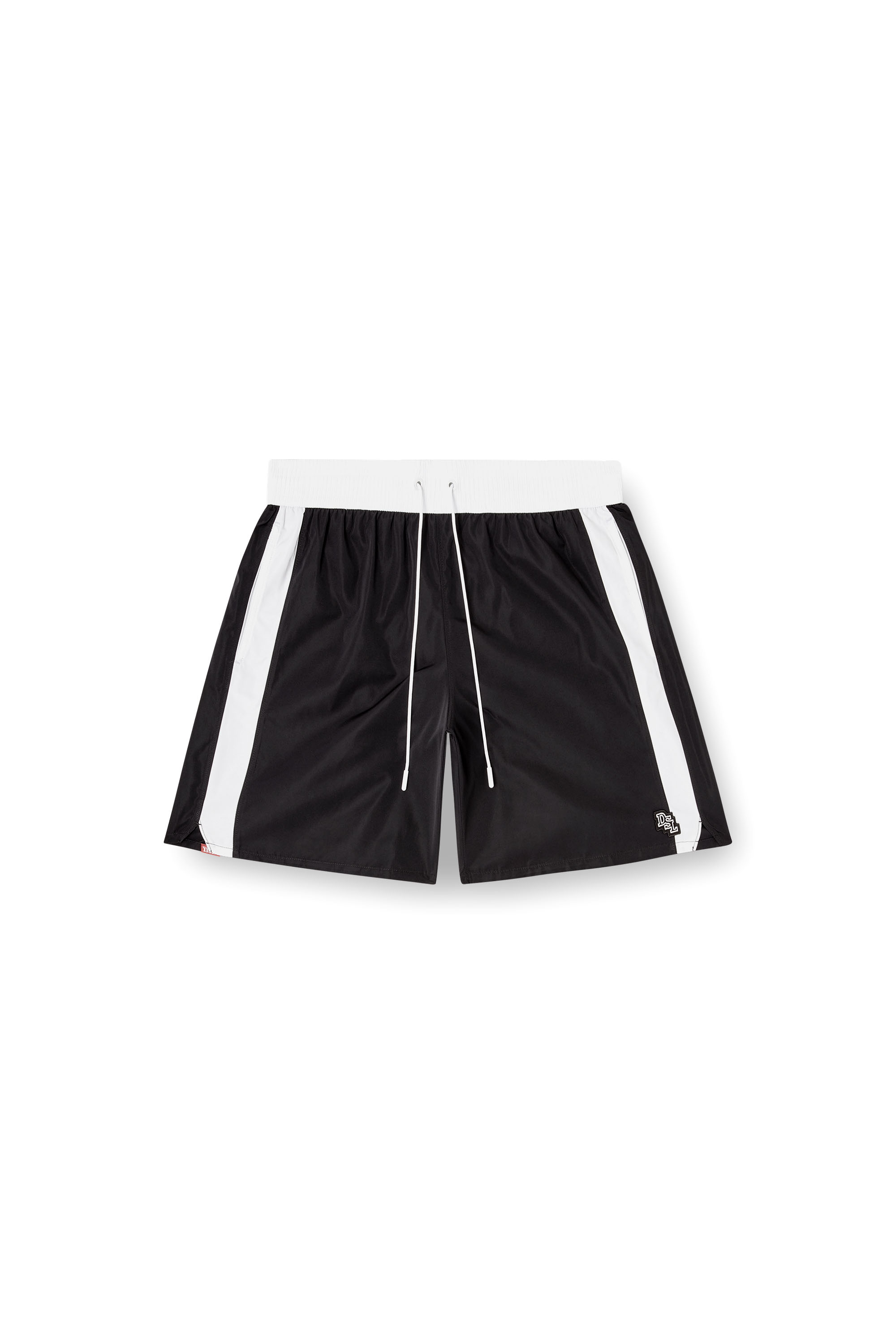 Diesel - BOXER-46-D-POP, Man's Swim shorts with contrast waistband in Black - 3