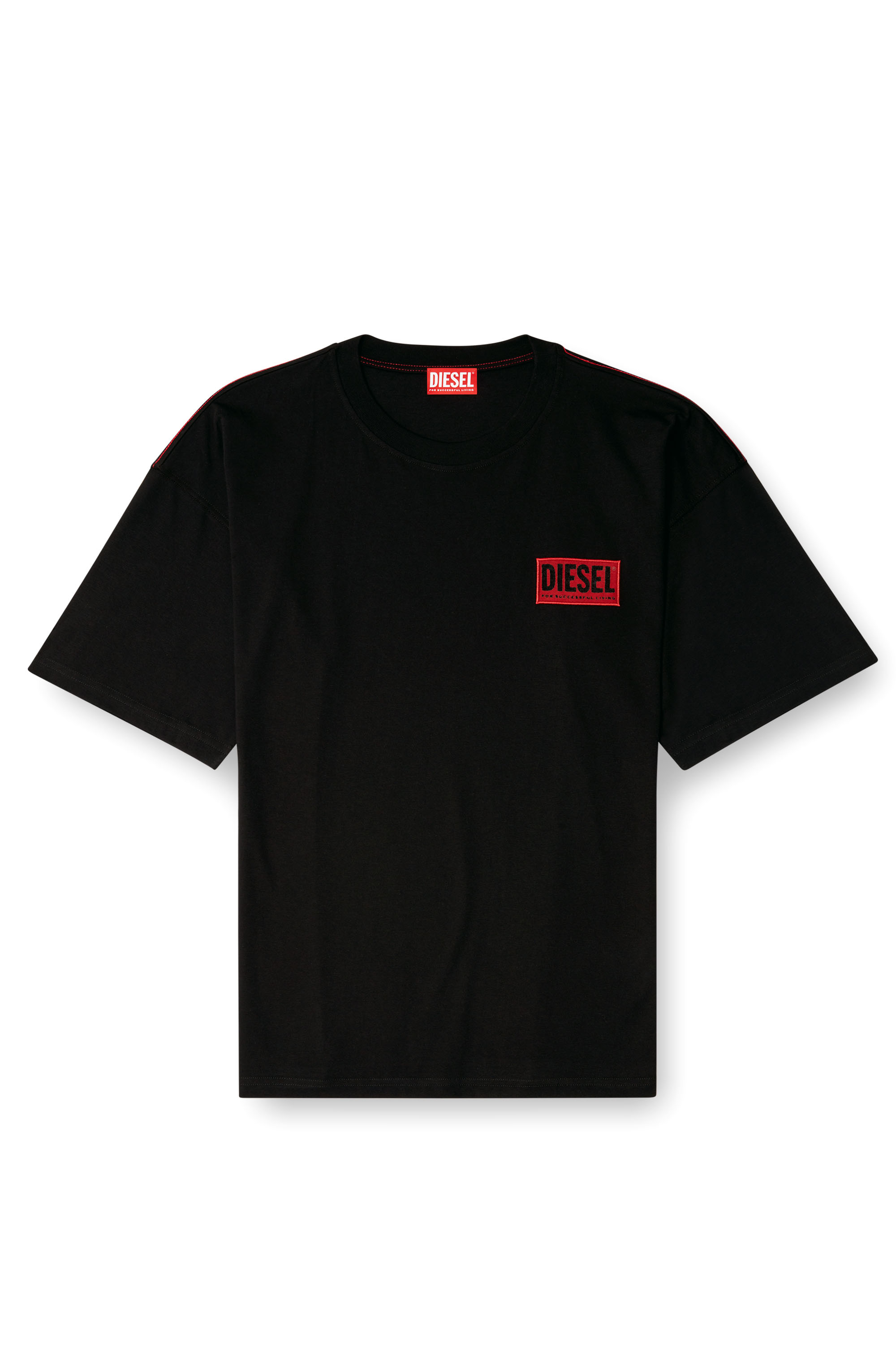 Diesel - T-BOXT-R31, Man's T-shirt with logo patch in Black - 2
