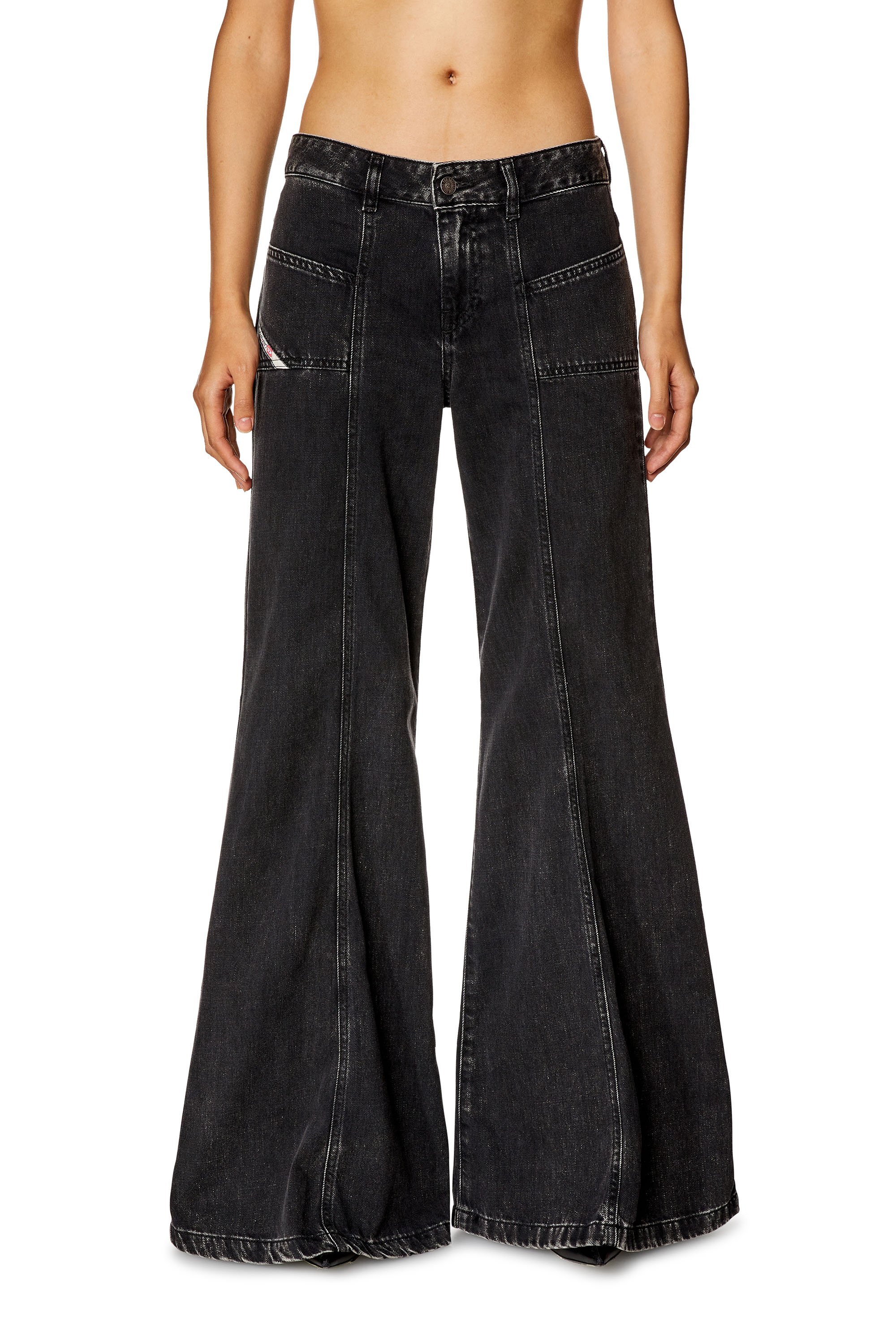 Diesel - Woman Bootcut and Flare Jeans D-Akii 068HN, Black/Dark grey - Image 1