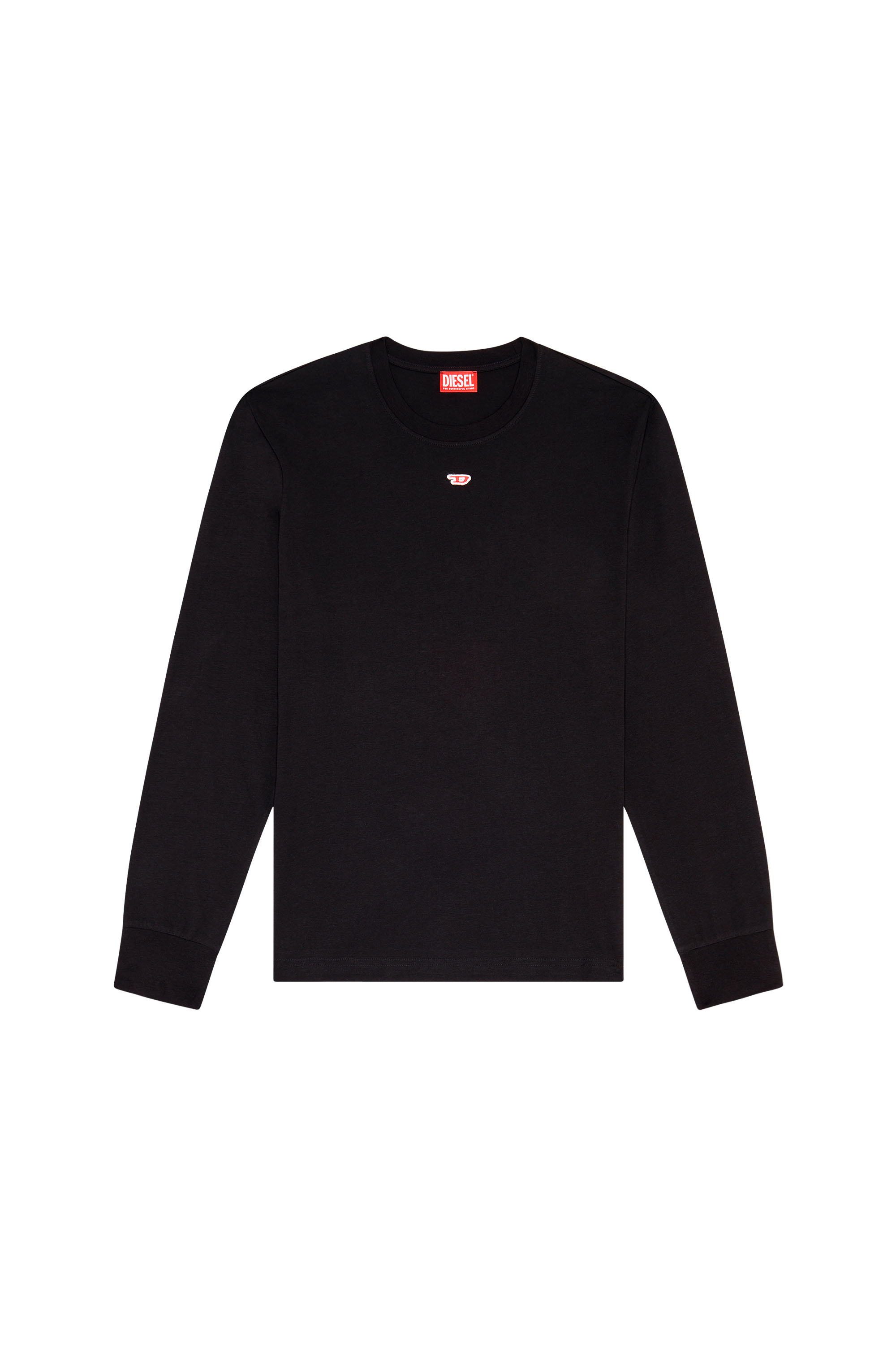 Diesel - T-JUST-LS-D, Man Long-sleeve T-shirt with D patch in Black - Image 3
