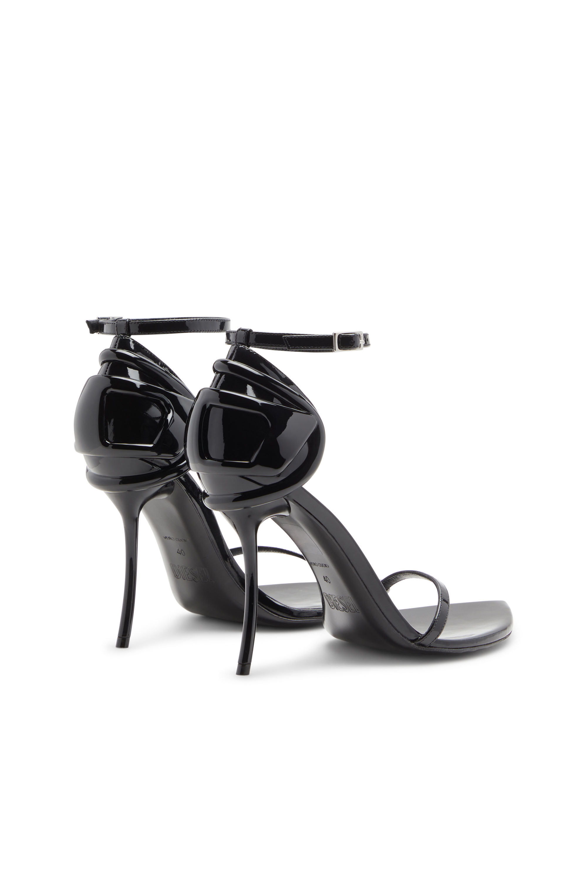 D-TEN&HALF SANDAL, Black Diesel - D-TEN&HALF SANDAL, Woman's D-Ten&Half-Stiletto sandals in patent leather and satin in Black - 3