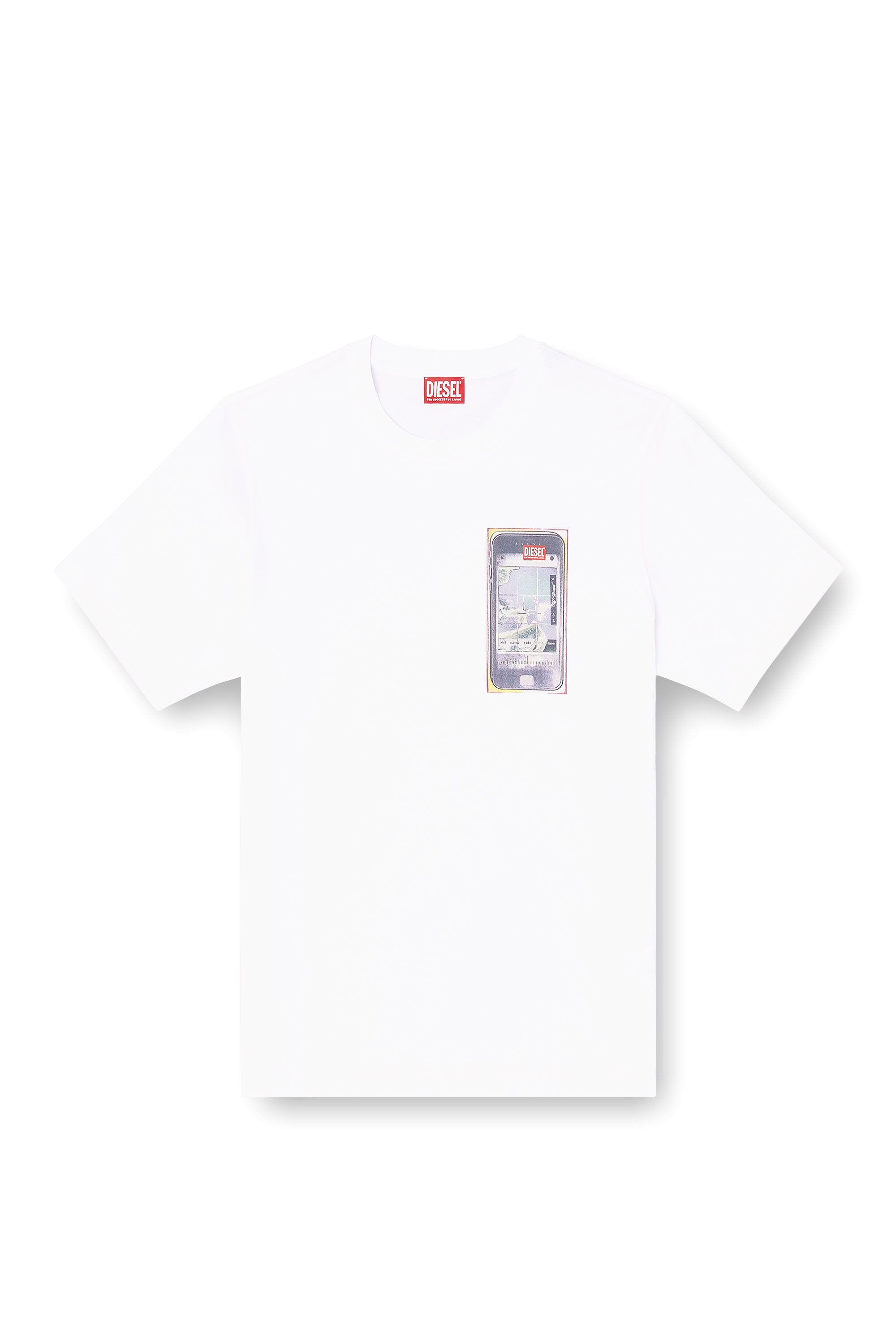 Diesel - T-ADJUST-V1, Man's Regular cotton T-shirt with digital print in White - 3