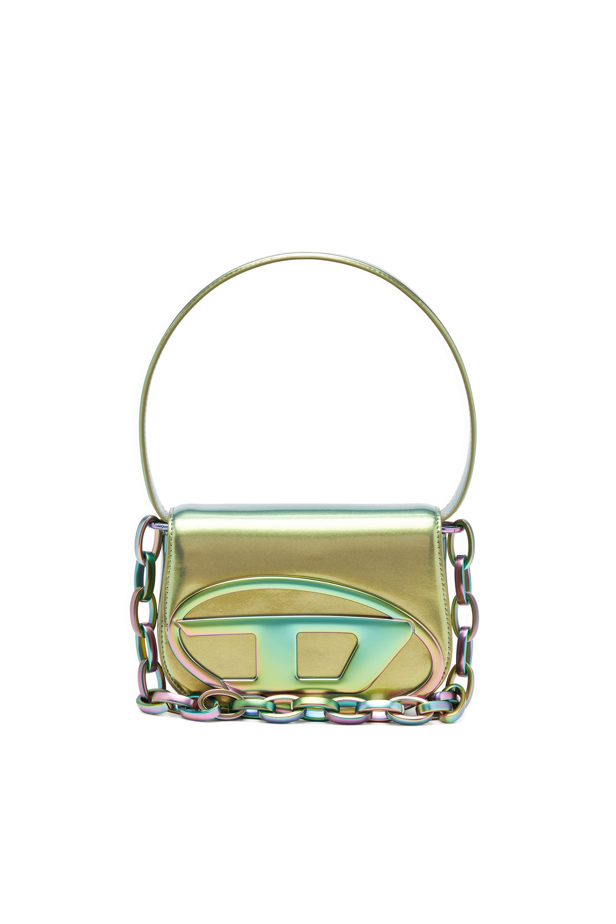 Diesel - 1DR, Woman's 1DR-Iconic shoulder bag with iridescent effect in Yellow/Green - 1