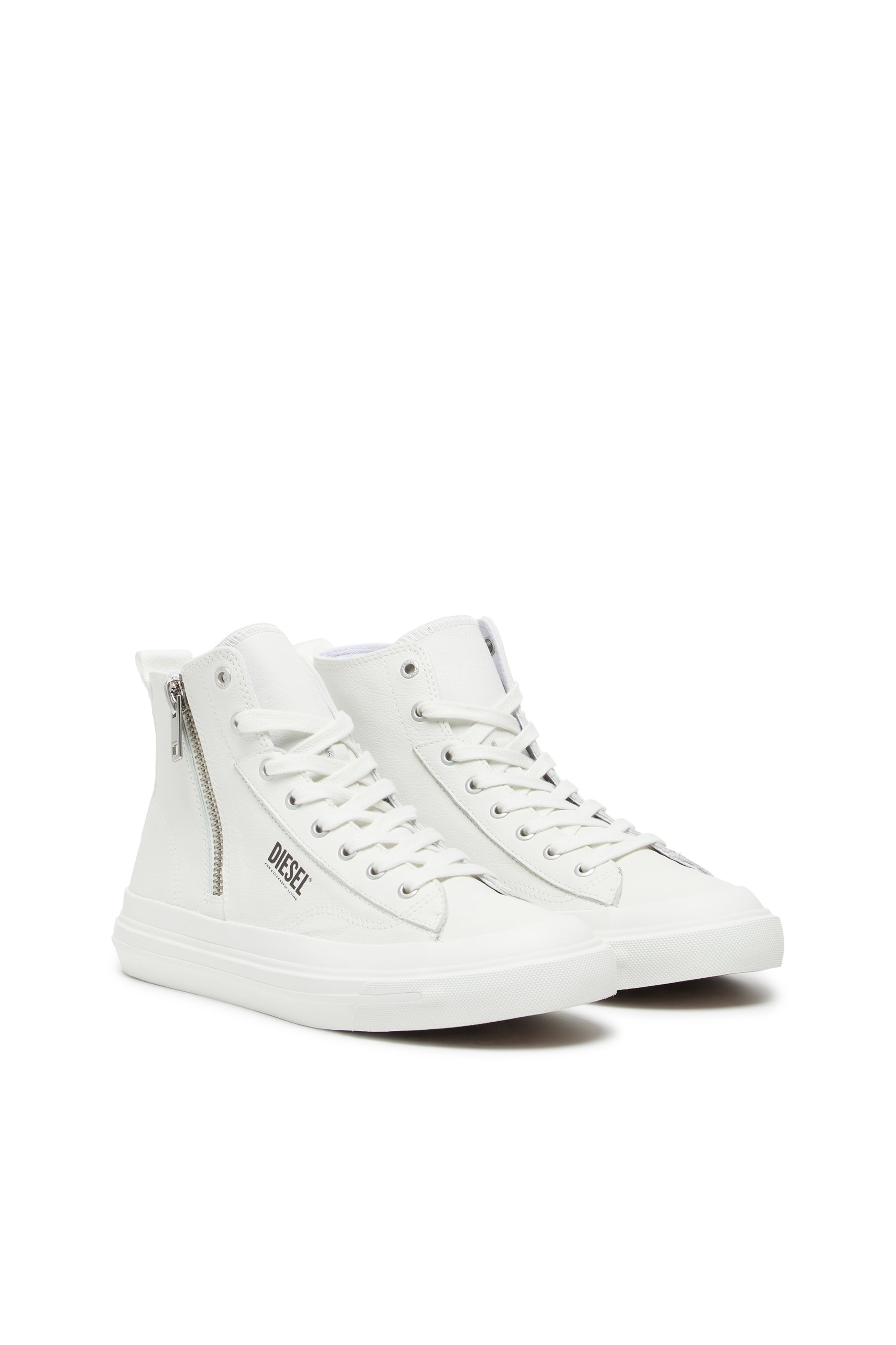 Diesel - S-ATHOS DV MID, Man's S-Athos Dv Mid - High-top sneakers with side zip in White - 2