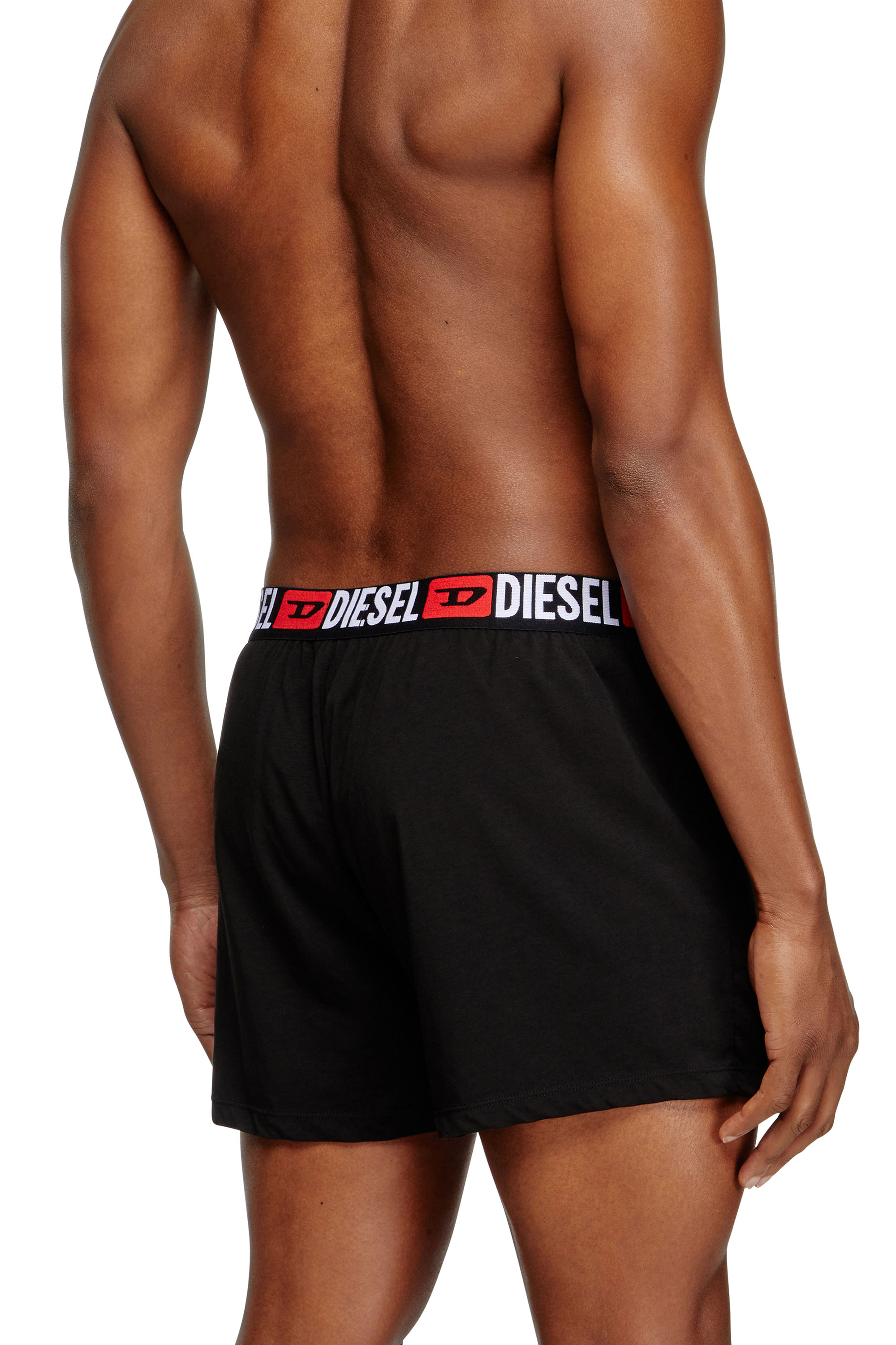 Diesel - STARKIE-D-CORE, Man's Boxers with all-over logo waist in Black - 4