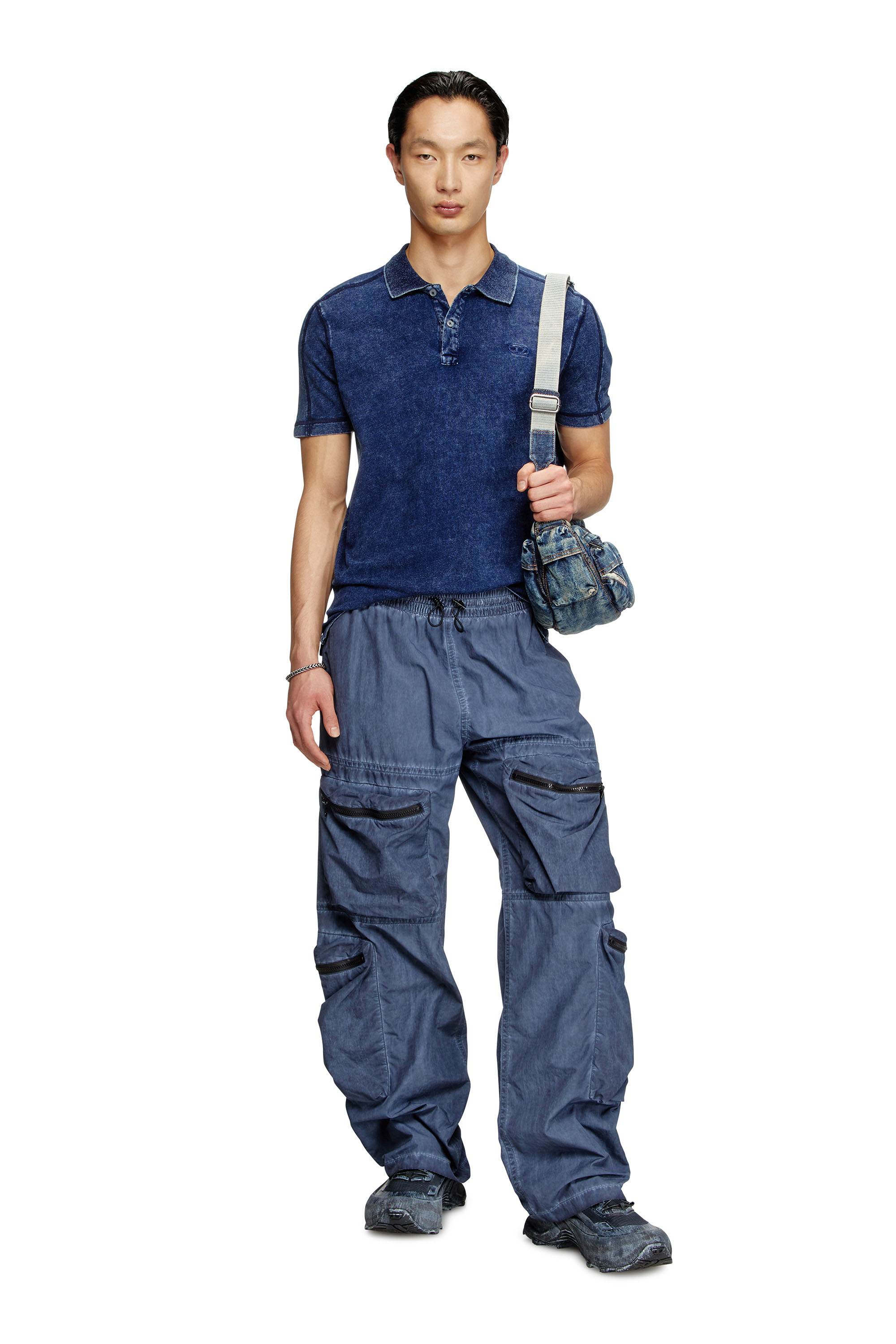 Diesel - T-SWIND-R1, Man's Denim-look polo shirt in Blue - 2