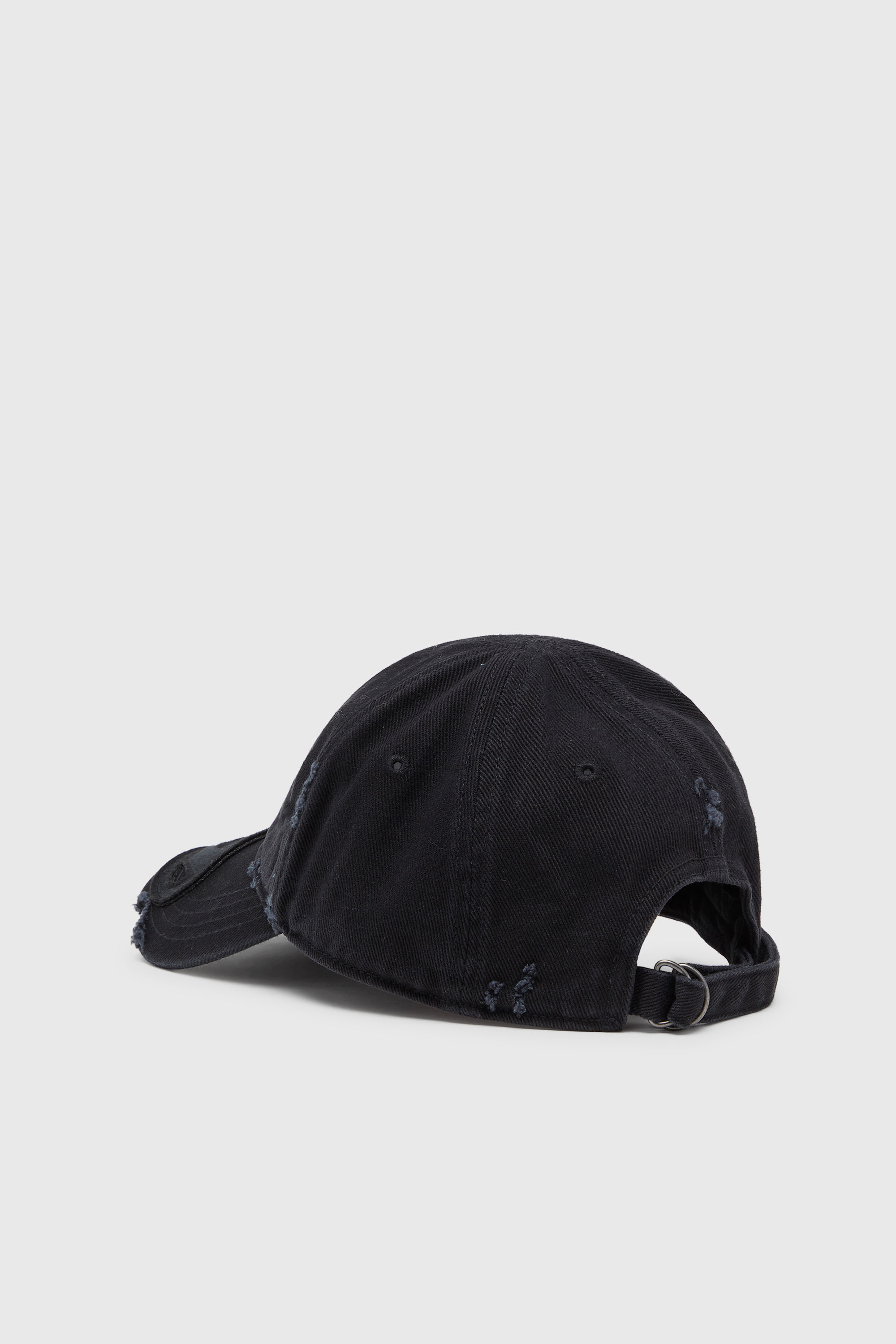 Diesel - C-BIGDOV, Man's Cotton twill cap with distressed details in Black - 2