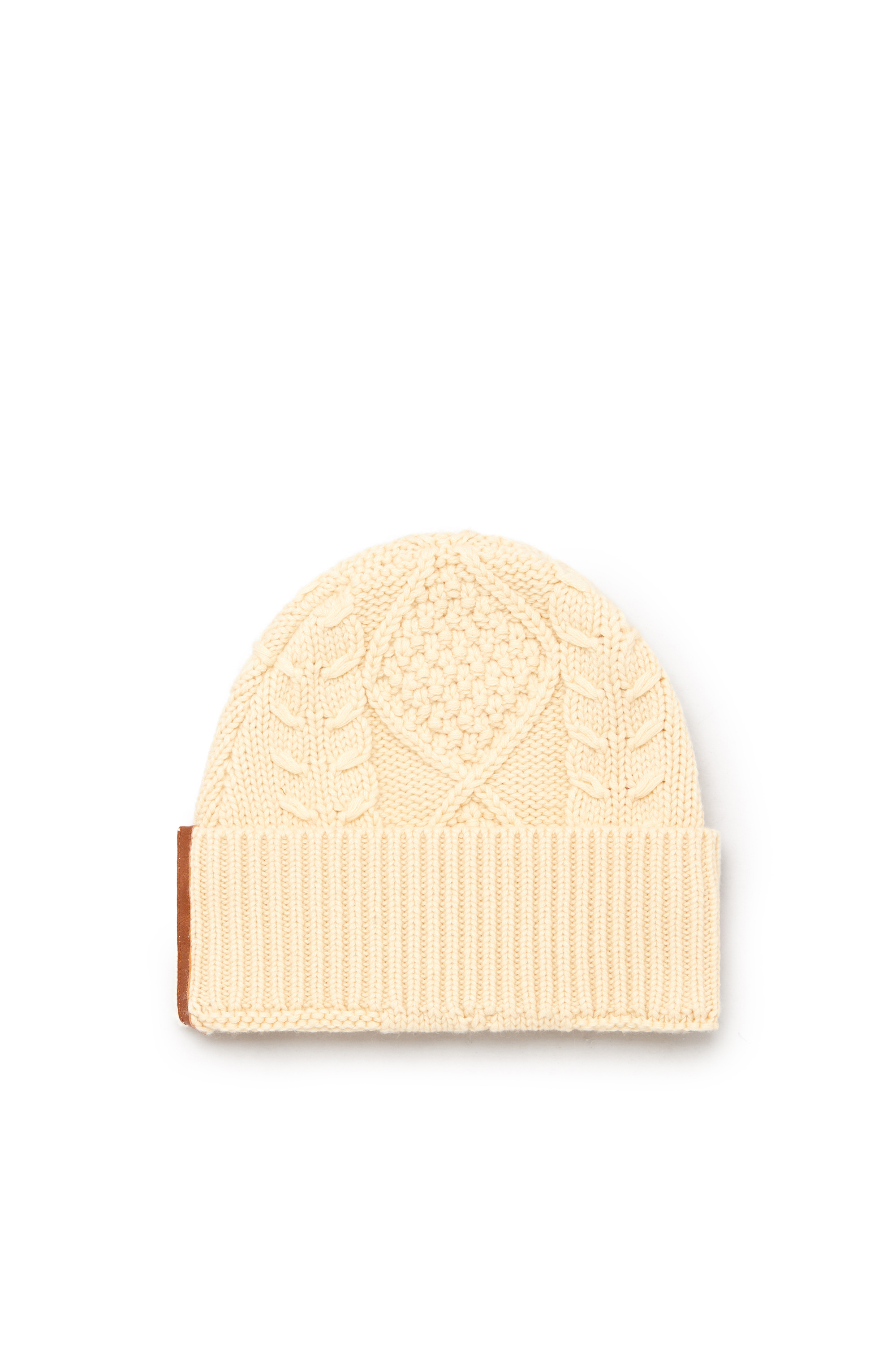 Diesel - K-INTELLO, Unisex's Cable-knit beanie in wool and cotton in White - 2