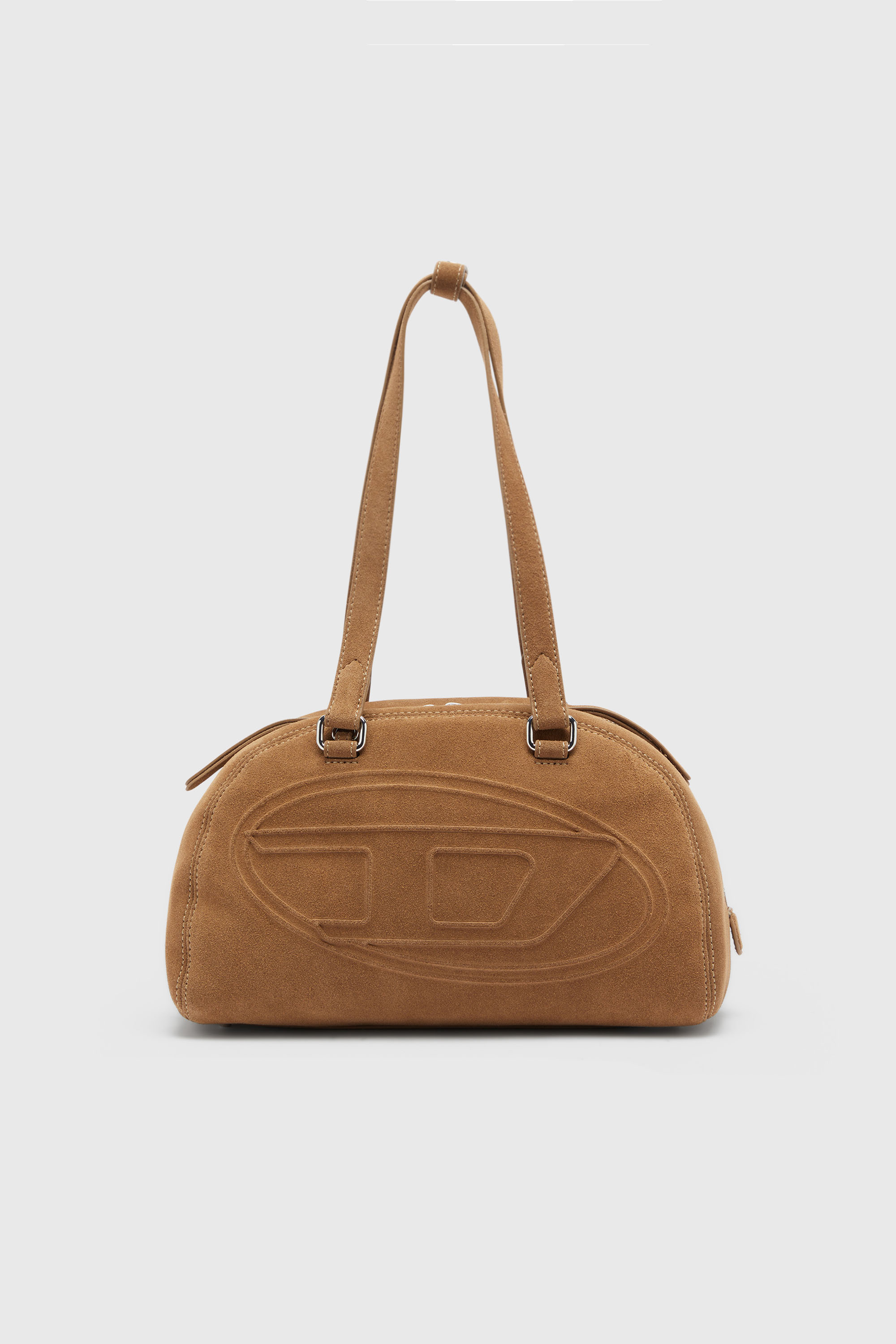 Diesel - 1DR DOME SHOULDER, Unisex's 1DR Dome-Suede shoulder bag with Oval D logo in Beige - 1