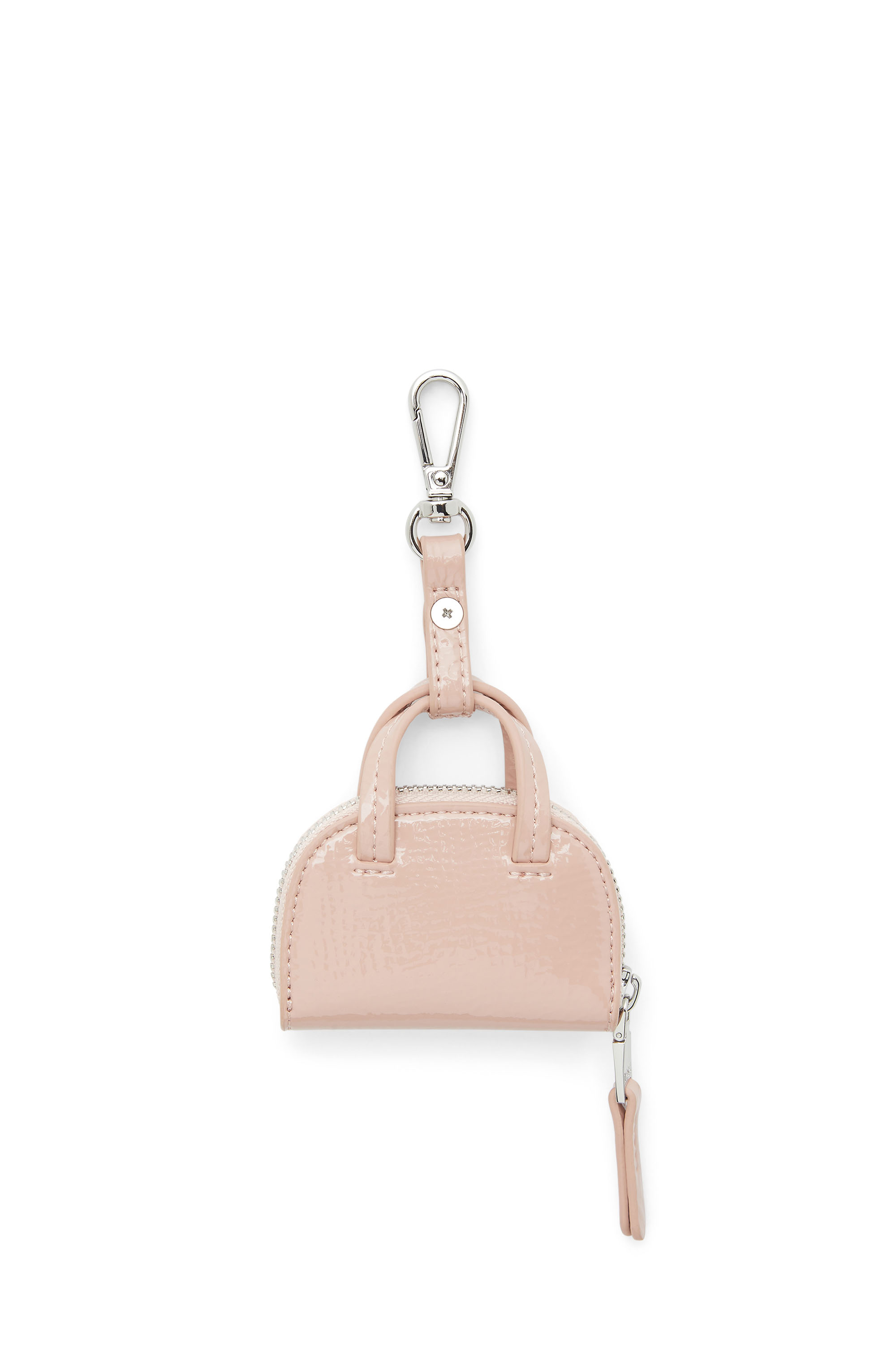 Diesel - 1DR DOME CHARMS, Woman's Bag charm in glossy, crinkled naplak in Pink - 2
