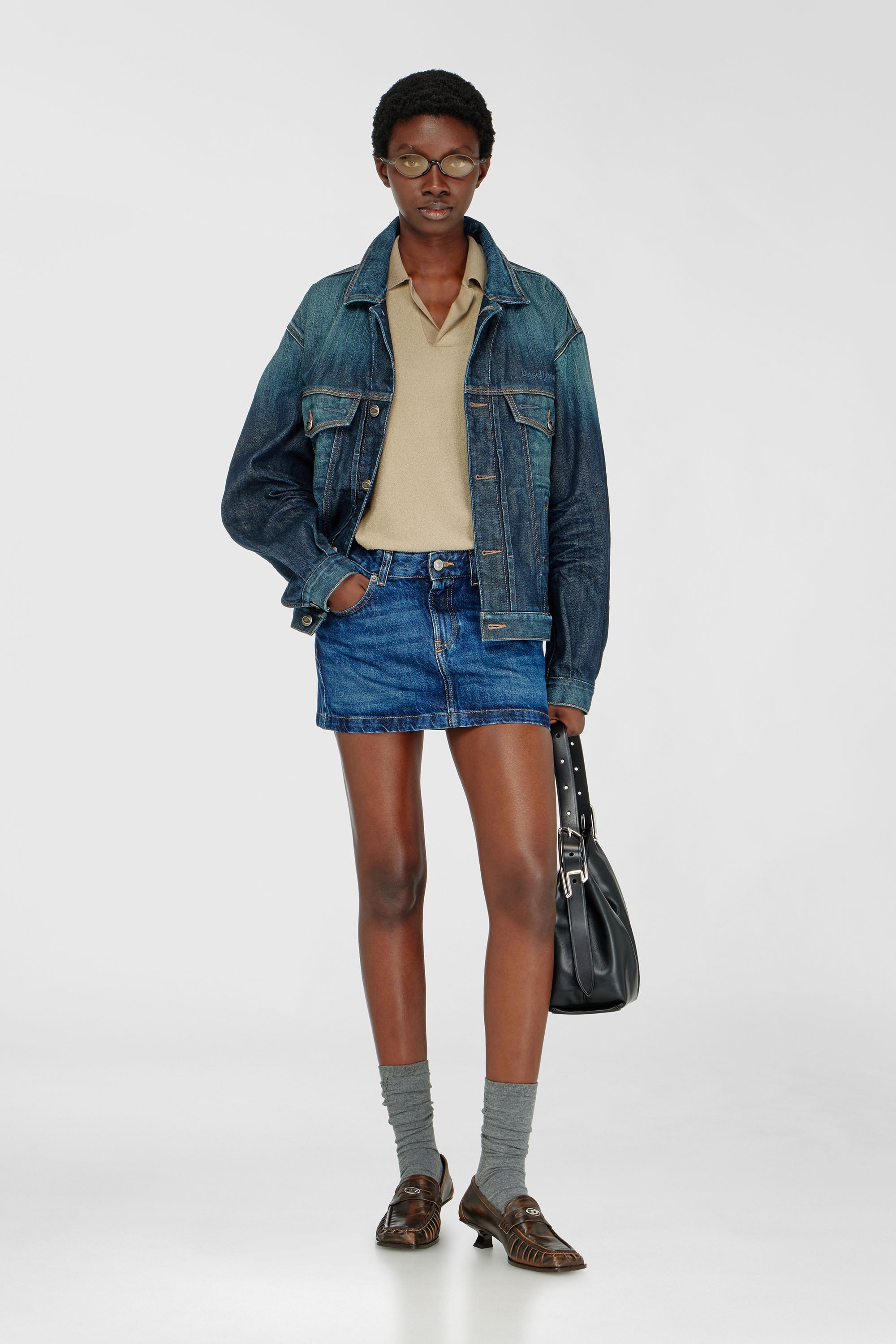 Diesel - DE-RON, Woman's Miniskirt in denim in Dark Blue - 2