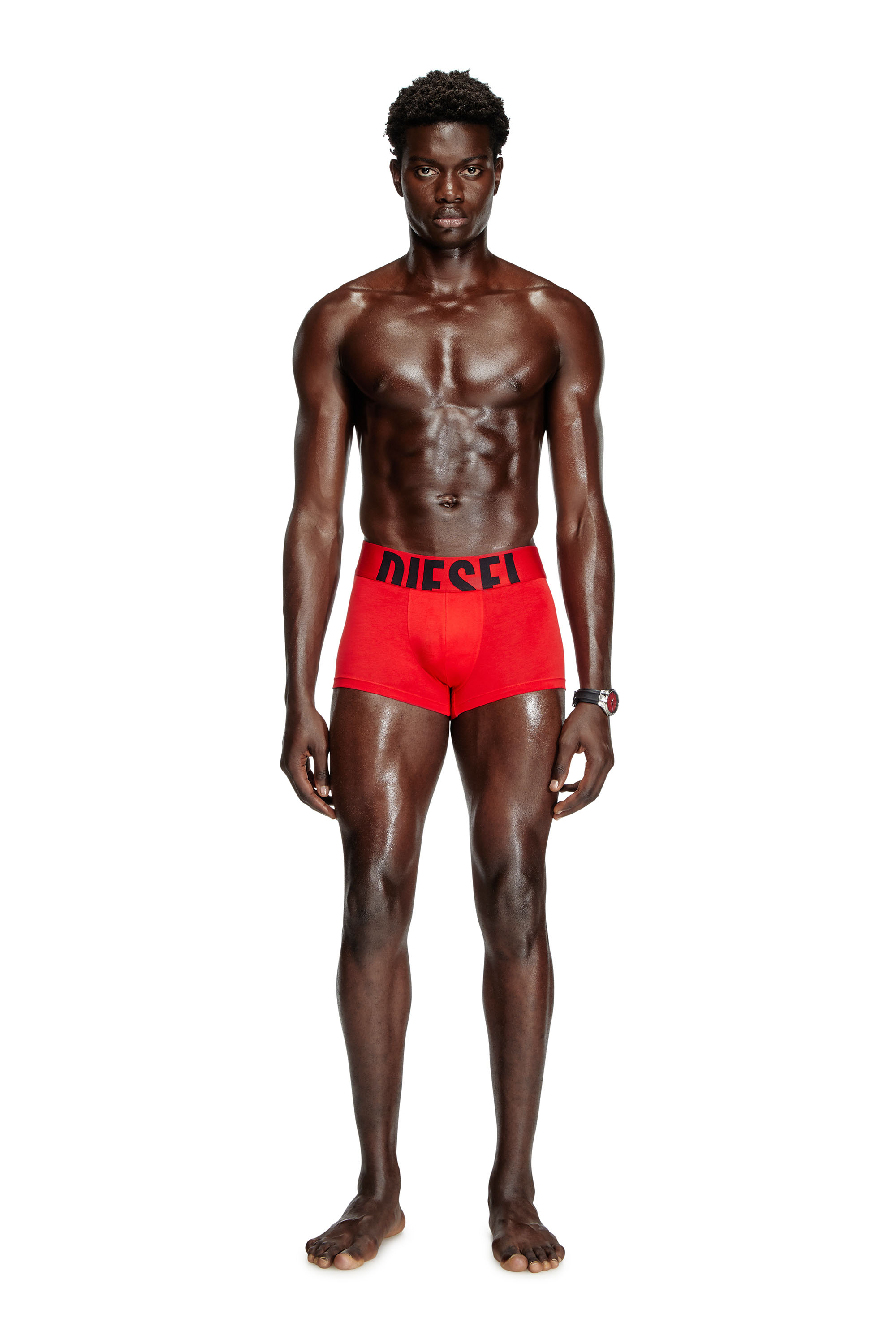 Diesel - UMBX-DAMIENTHREEPACK-5.5EL, Man's Three-pack boxer briefs in stretch cotton in Red/Black - 1