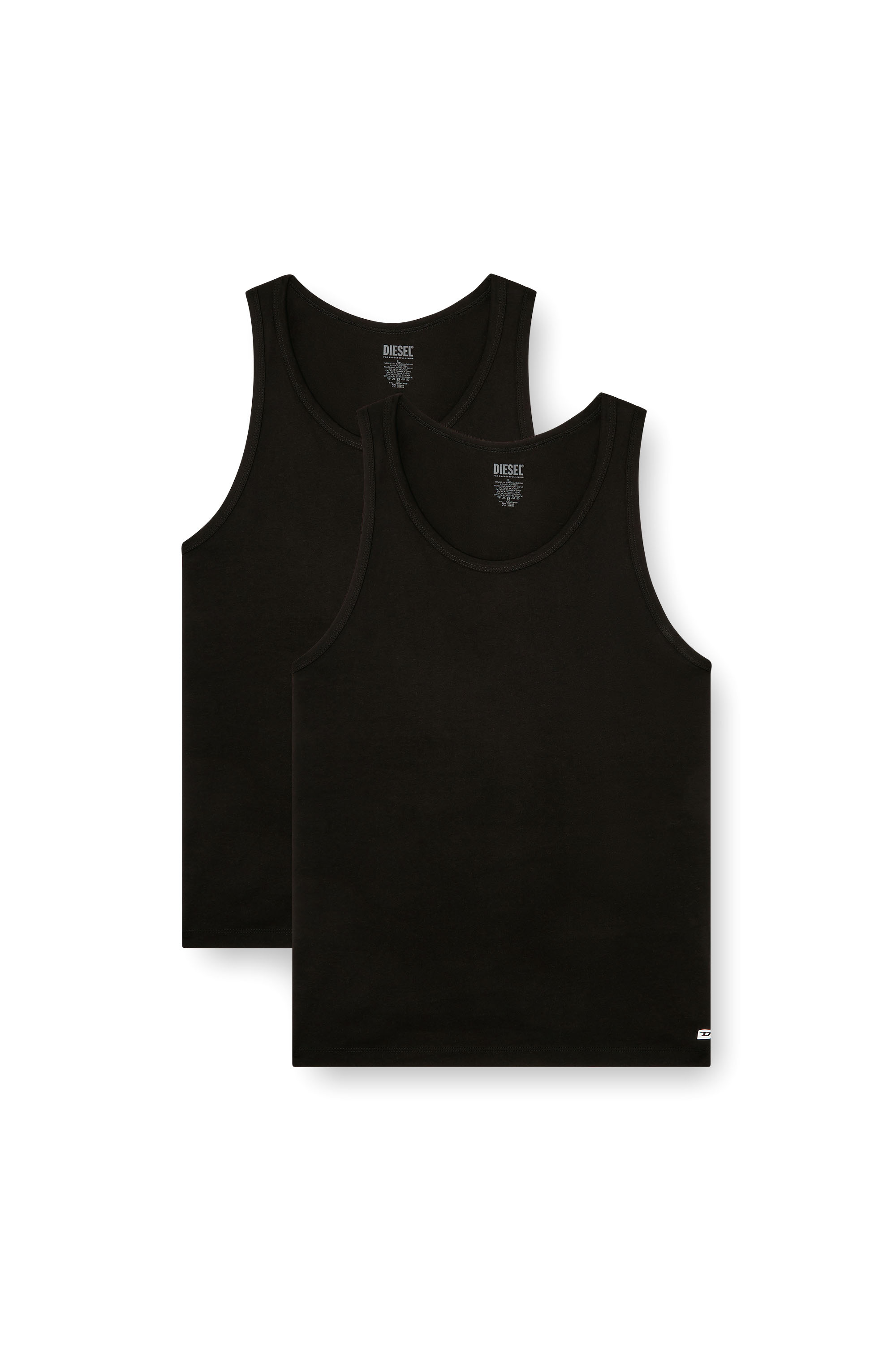 Diesel - WALTY-D-BOX-2PACK, Man's Two pack cotton tank vest in Black - 2