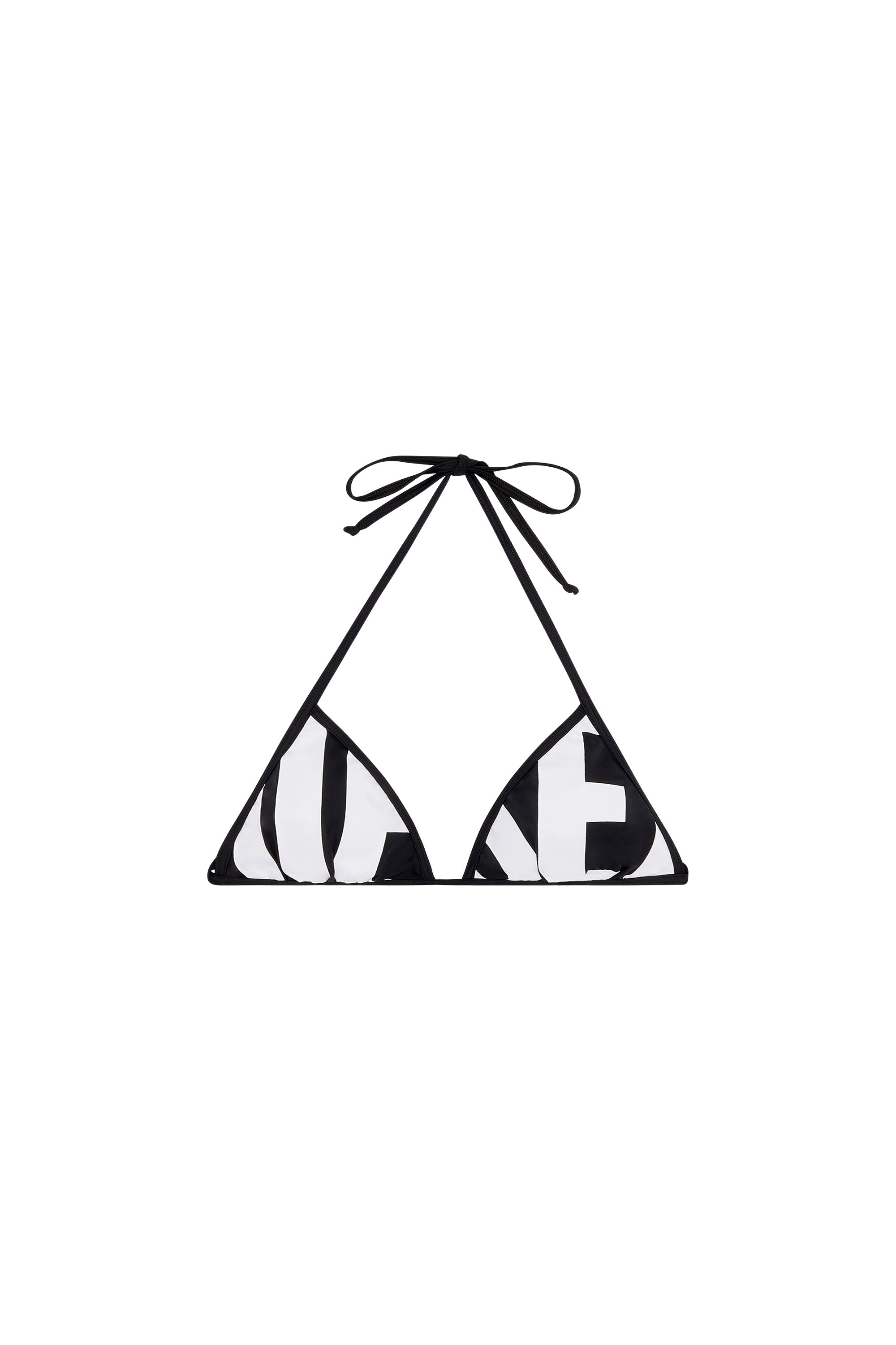 Diesel - BFB-SEES-A, Woman's Bikini top with cut-off Diesel logo in Black/White - 4