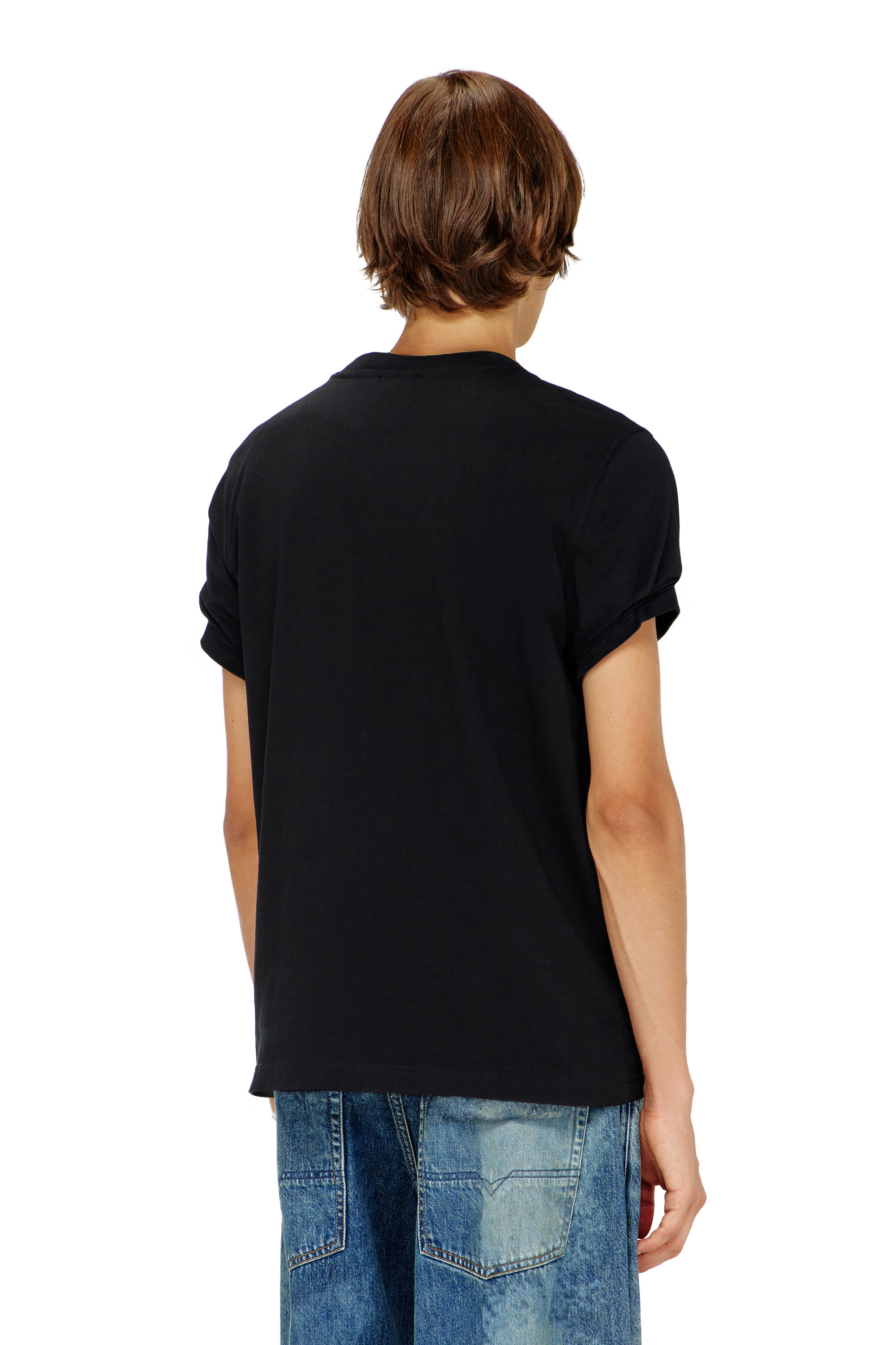 Diesel - T-ADJUST-Q7, Man's T-shirt with blurry Diesel logo in Black - 4