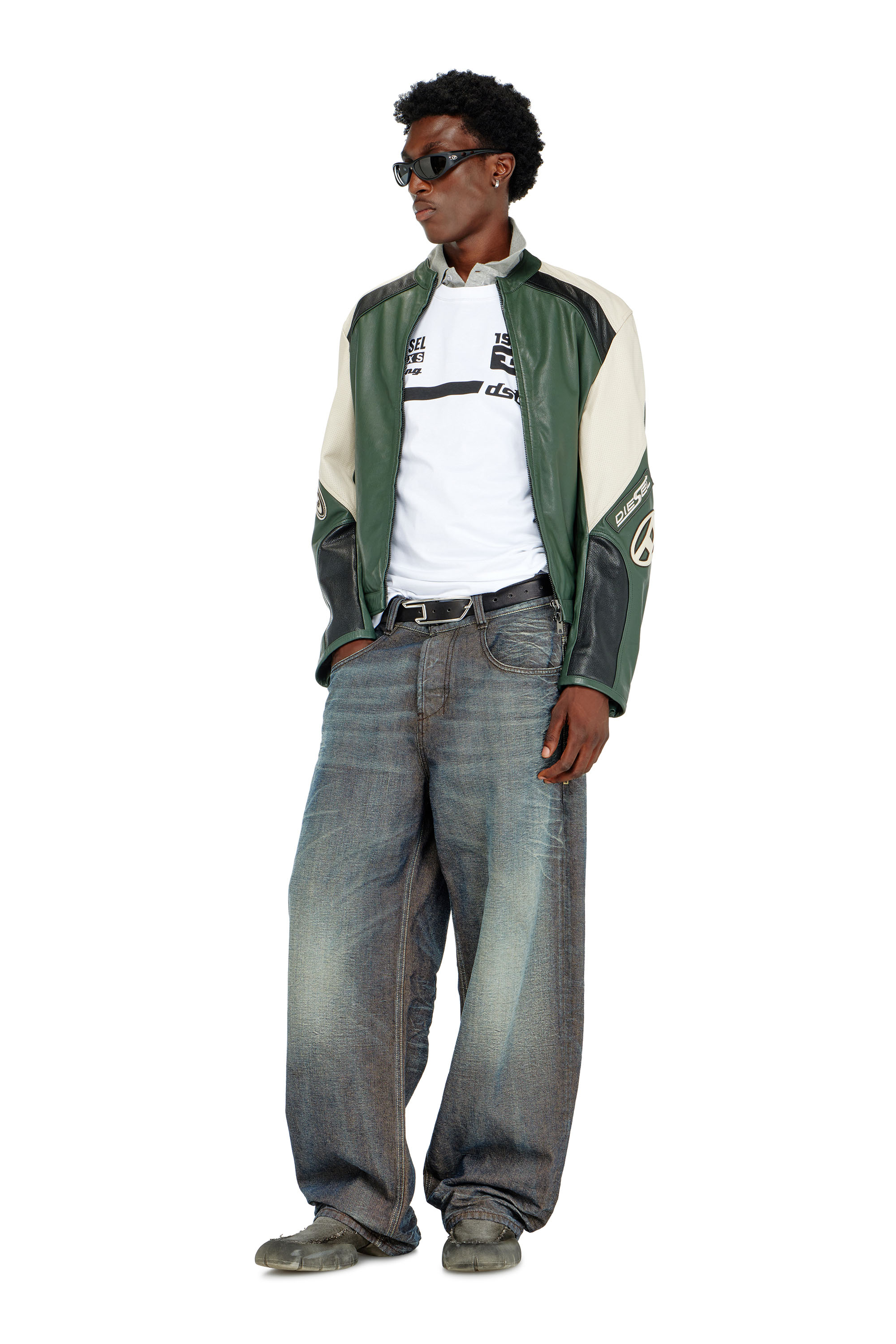 Diesel - T-NORM-V12, Man's Cotton T-shirt with contrast graphic prints in White - 2