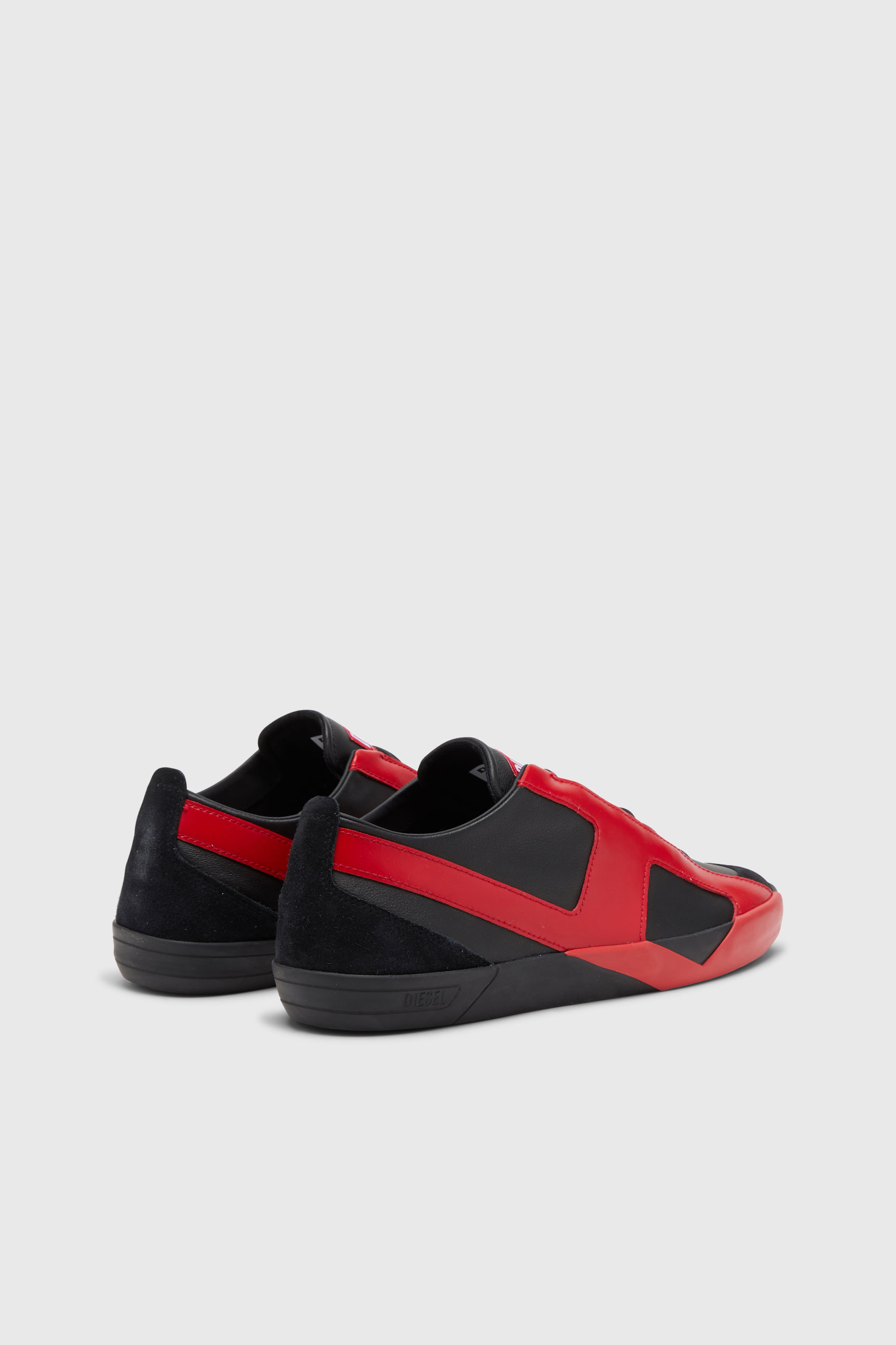 Diesel - S-SLANTE-D LOW, Man's S-Slante-D-Sneakers in suede and leather with D logo in Black/Red - 3