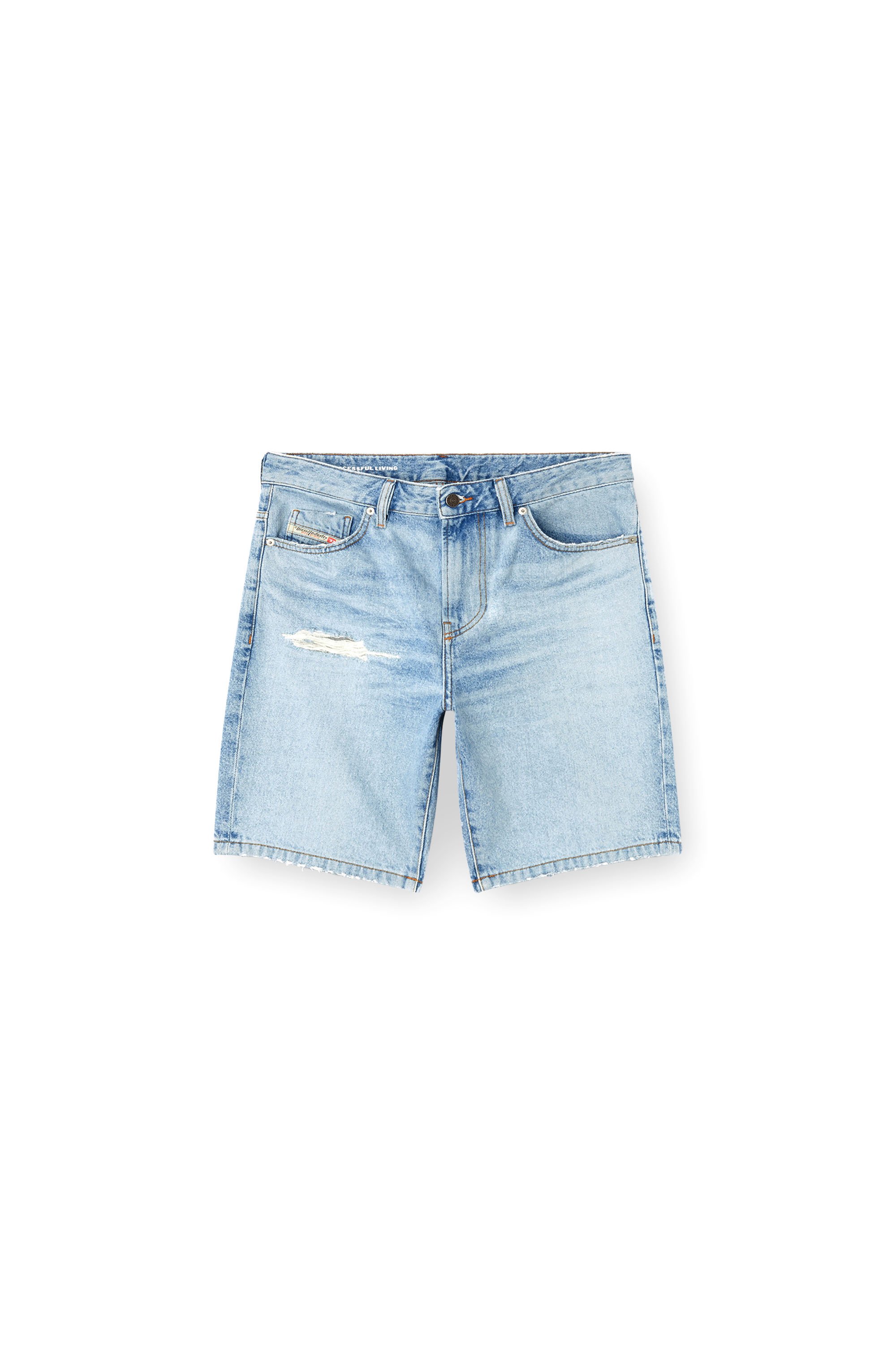 Diesel - D-FIN, Man's Slim denim shorts in Light Blue - 2